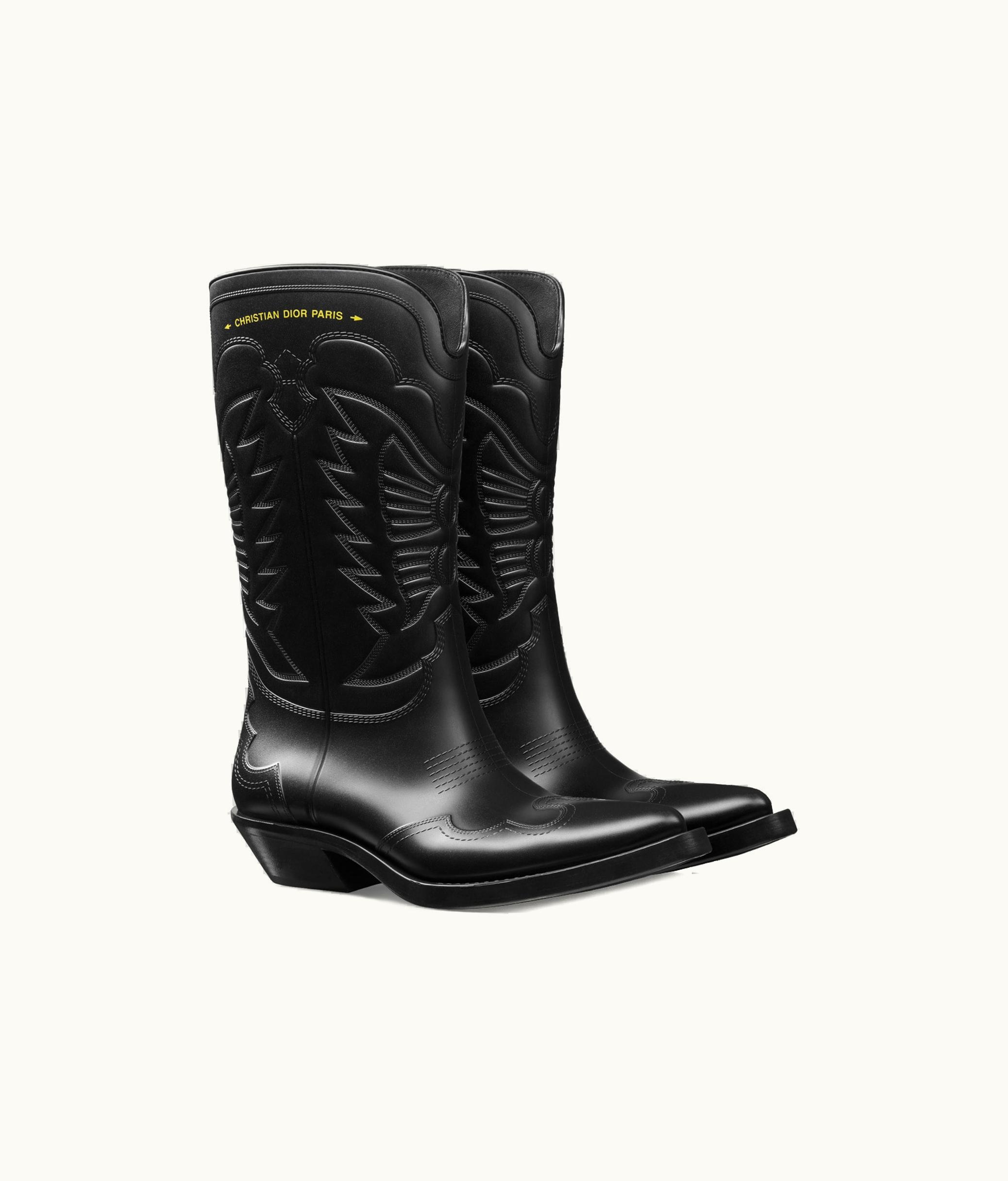 Dior Dior Wind Heeled Boot - Black Rubber