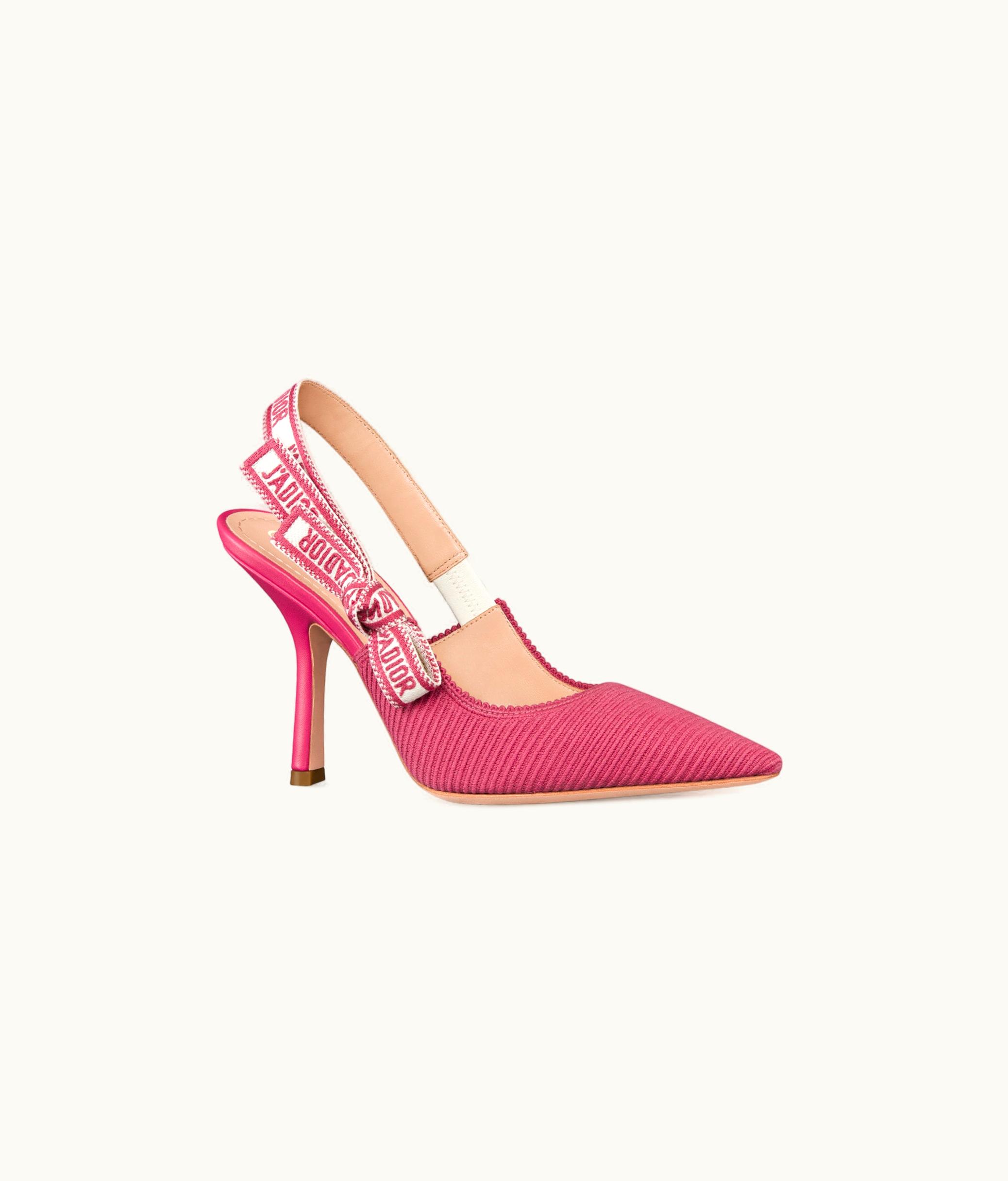 Dior Dior J'Adior Slingback Pump - Passion Pink Embroidered Cotton