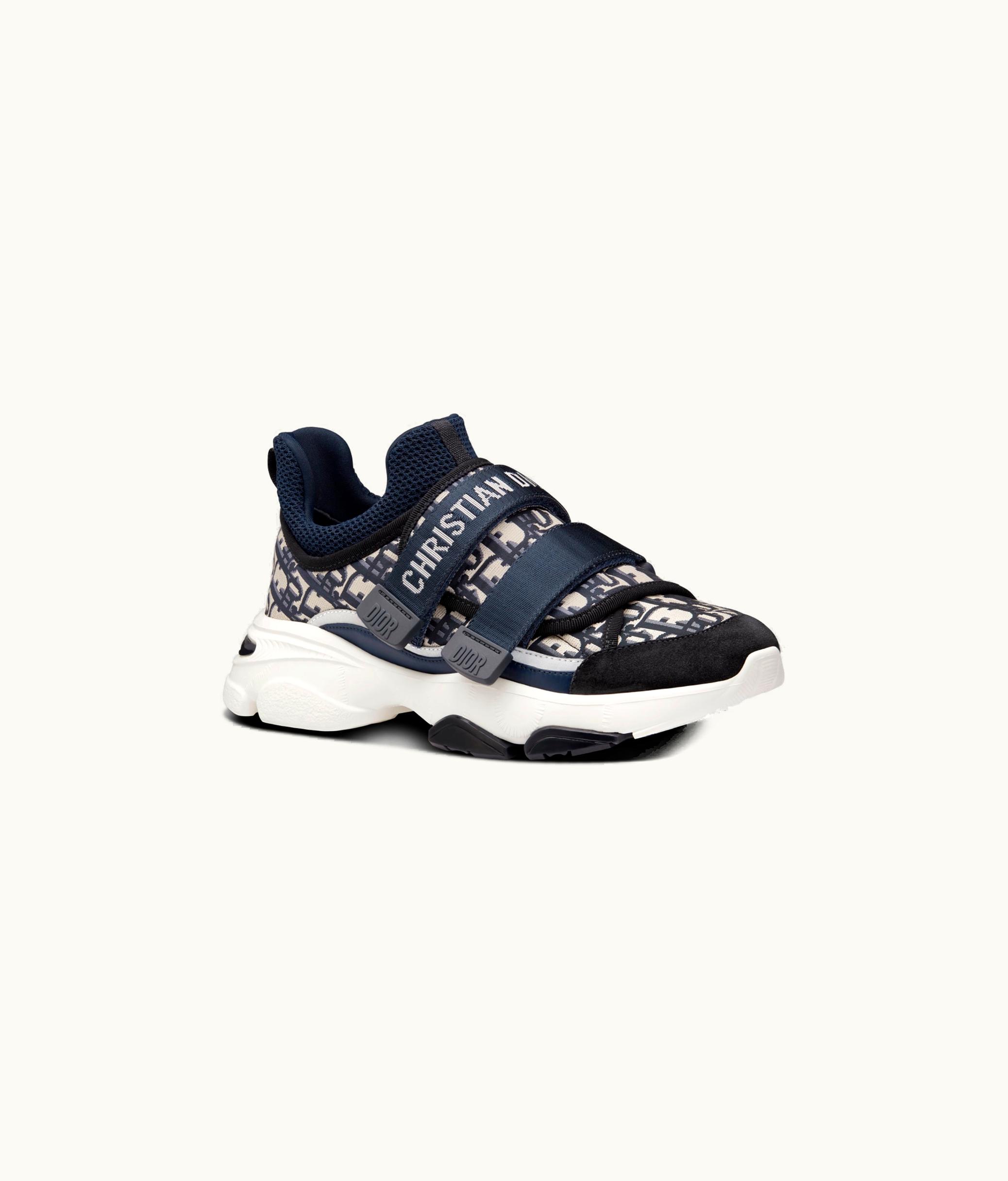Dior D-Wander Sneaker - Deep Blue Dior Oblique Technical Fabric