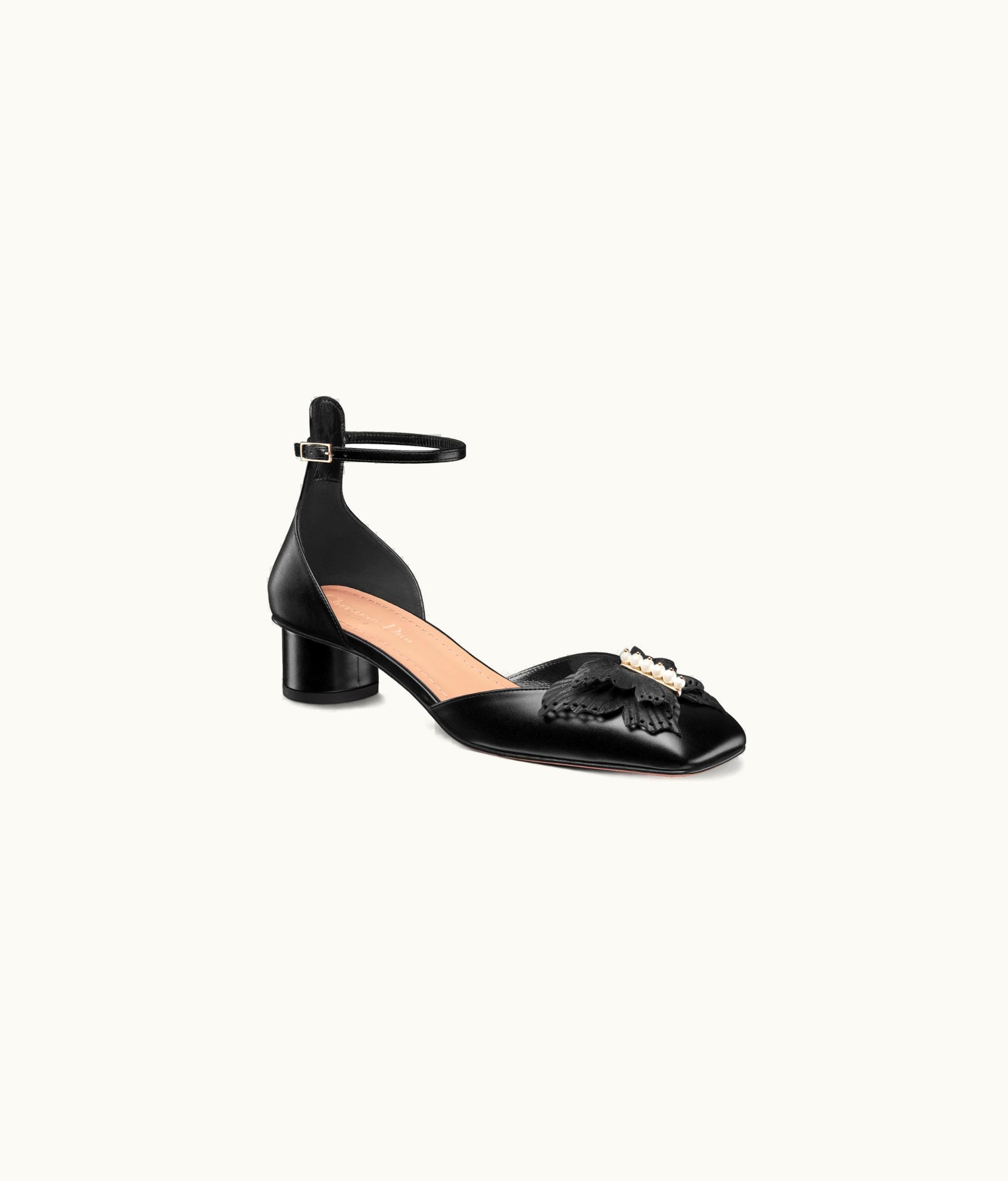 Dior Dior Tale Pump - Black Supple Calfskin And White Resin Pearls