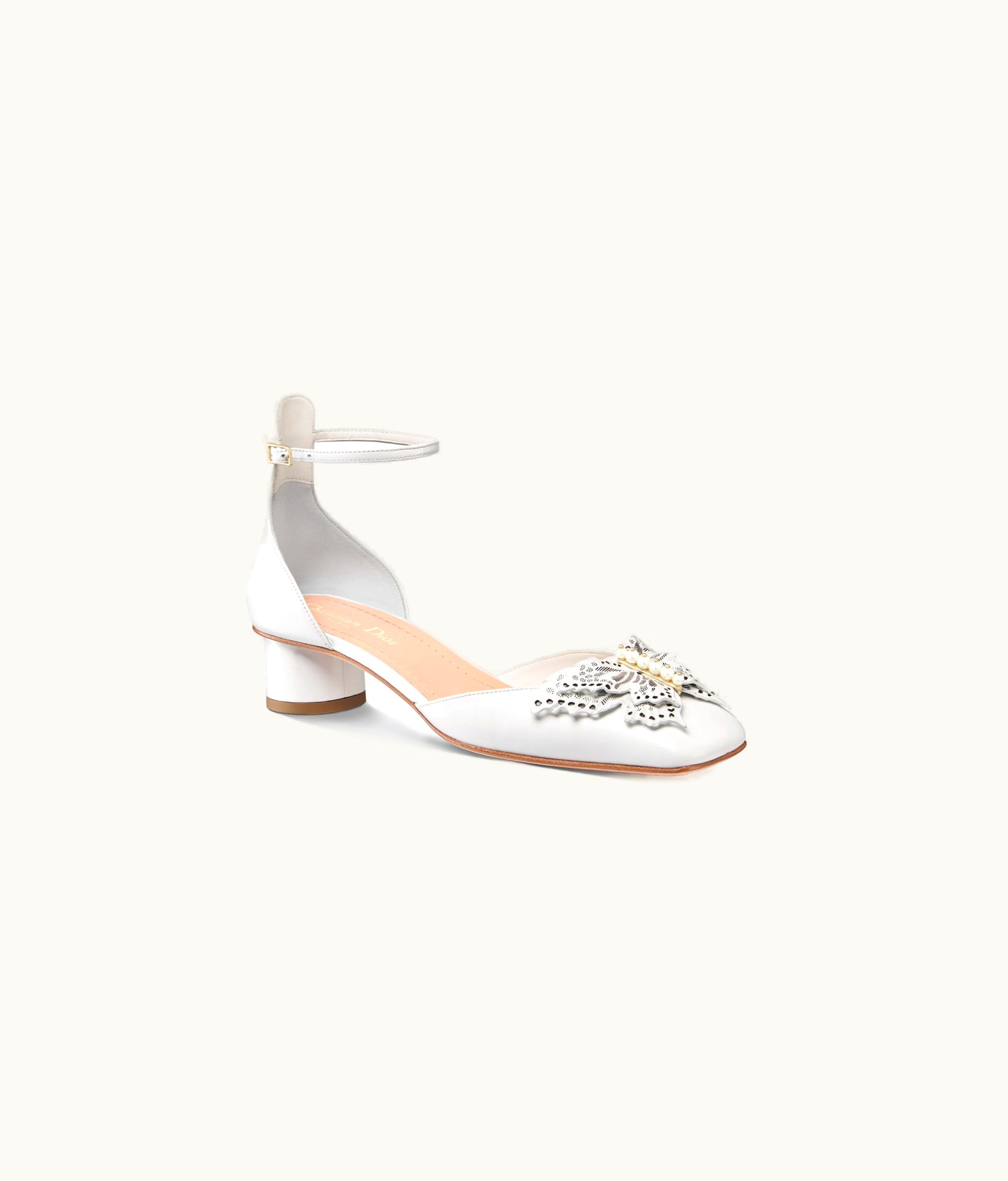 Dior Dior Tale Pump - White Supple Calfskin And White Resin Pearls