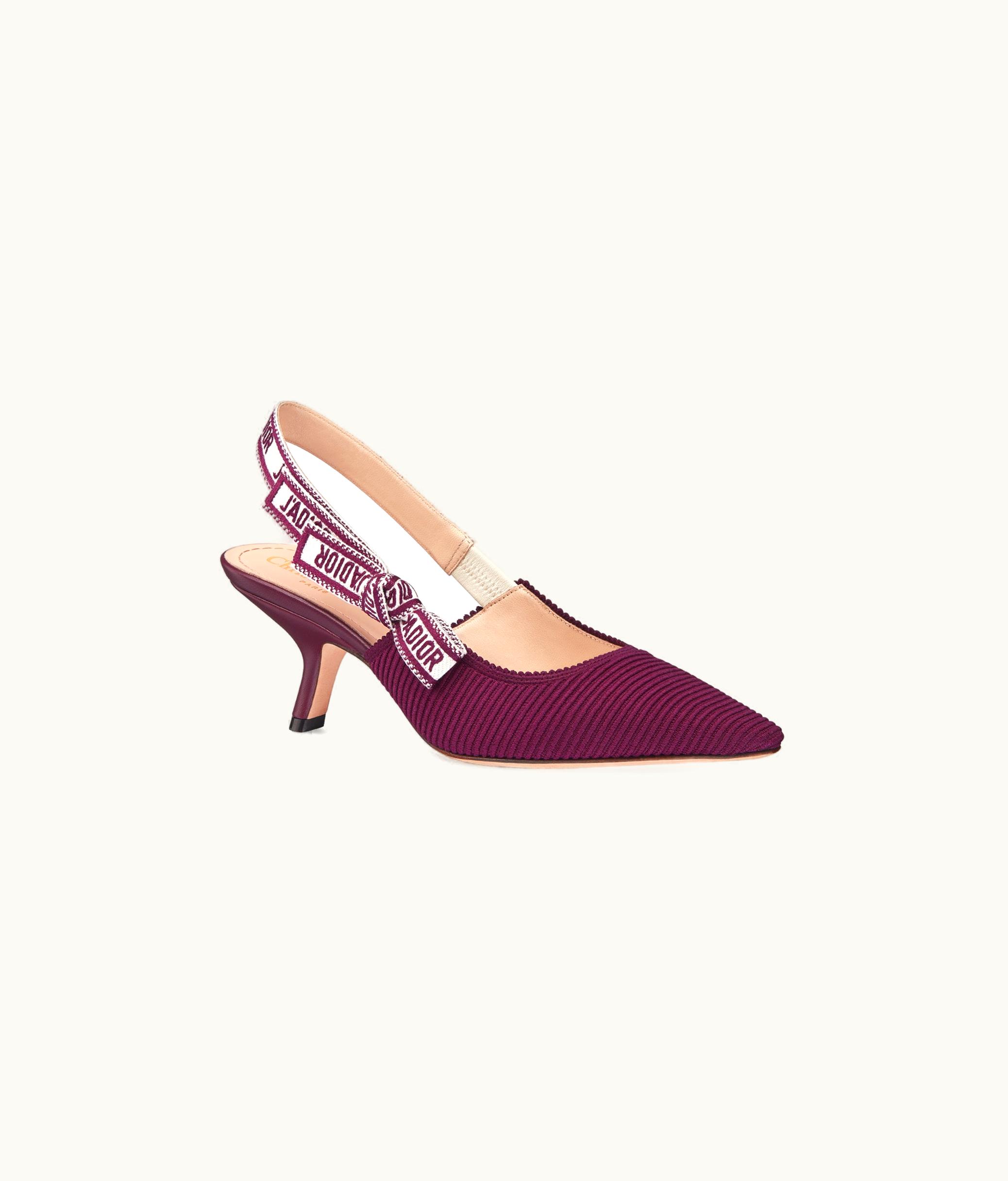 Dior Dior J'Adior Slingback Pump - Mulberry Embroidered Cotton