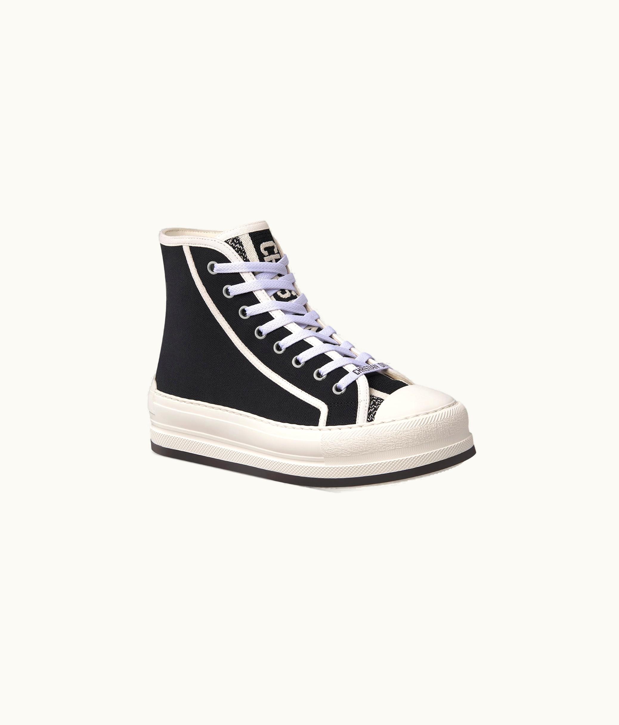 Dior Walk'n'Dior High-Top Platform Sneaker - Black Cotton Canvas