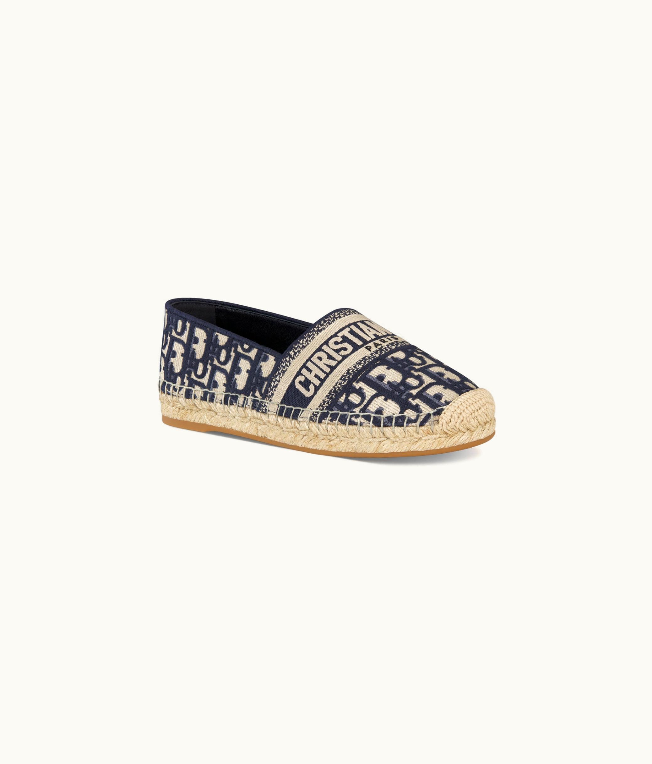 Dior Dior Granville Espadrille - Deep Blue Dior Oblique Embroidered Cotton