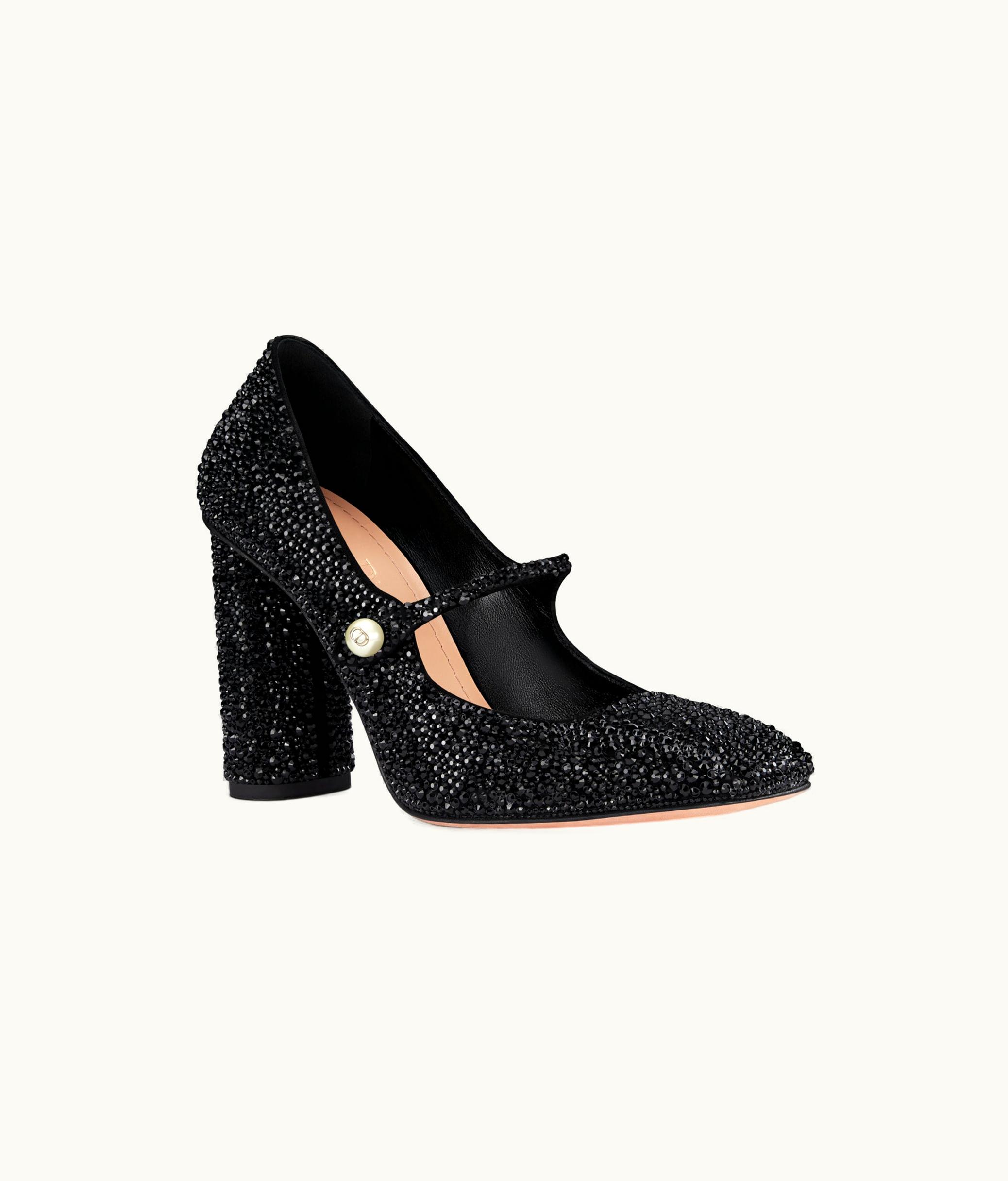 Dior Jolie Dior Pump - Black Suede Calfskin With Strass