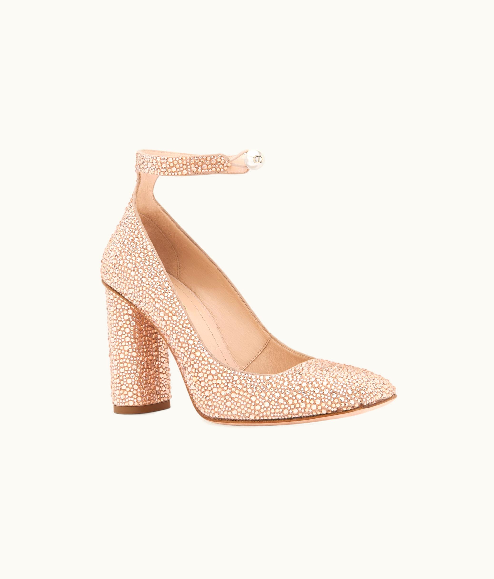 Dior Jolie Dior Pump - Nude Suede Calfskin With Strass