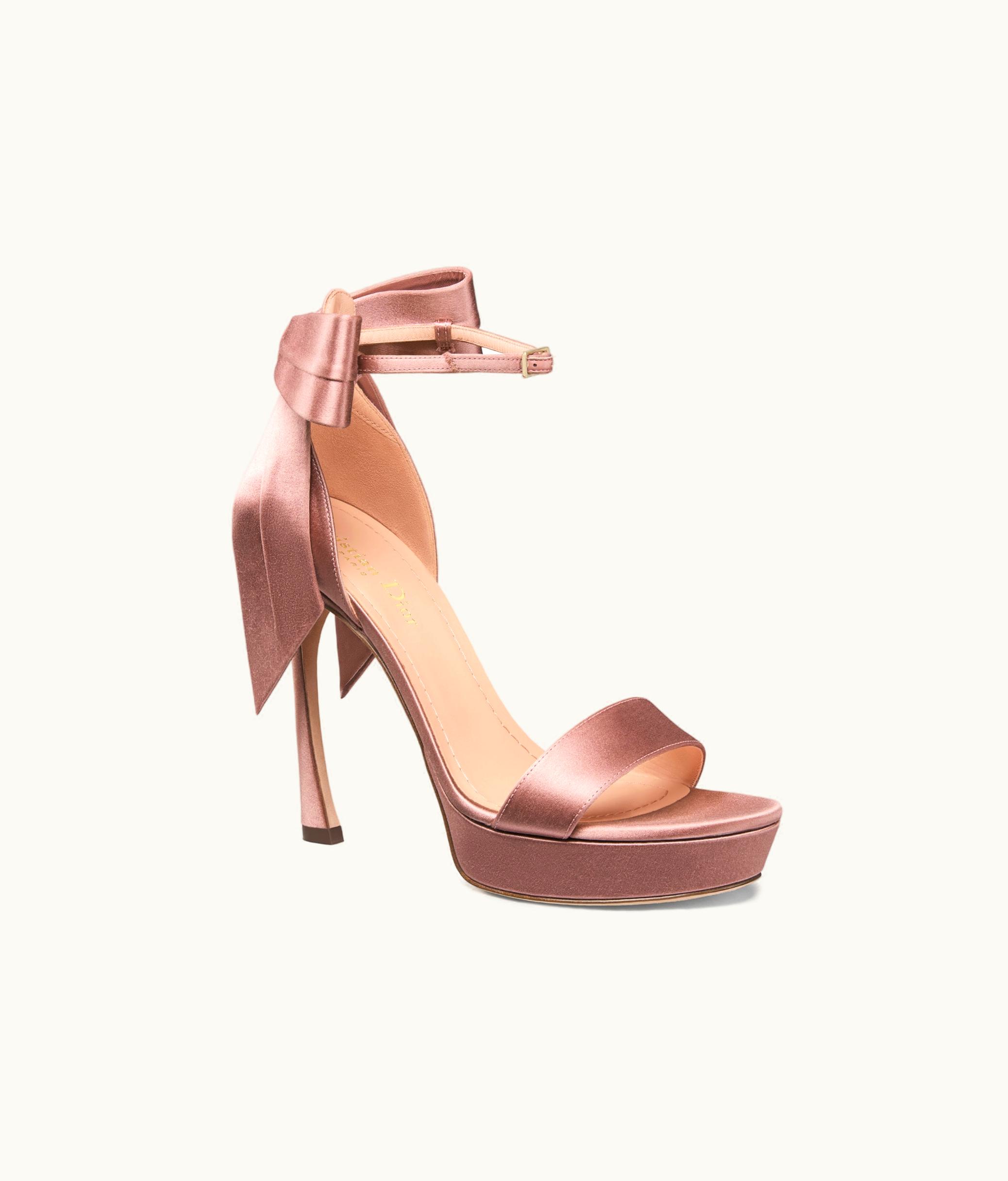 Dior Mlle Dior Heeled Sandal - Rose Des Vents Satin