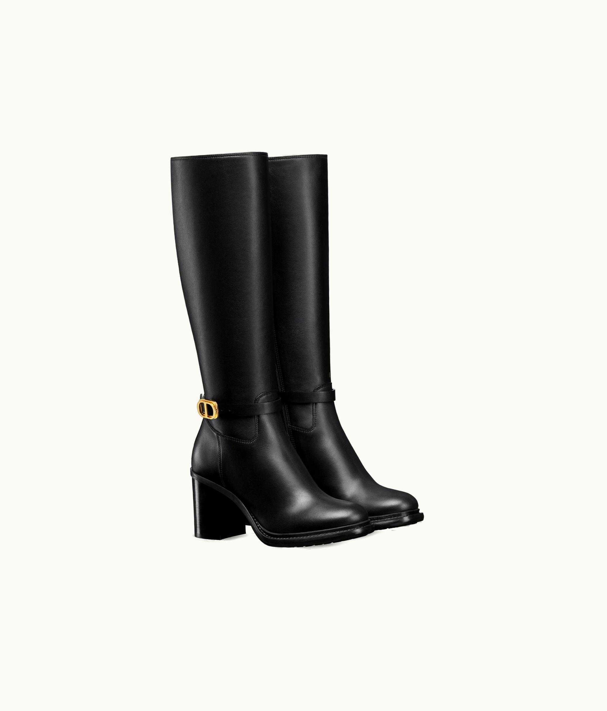 Dior Dior 30 Montaigne Heeled Boot - Black Supple Calfskin