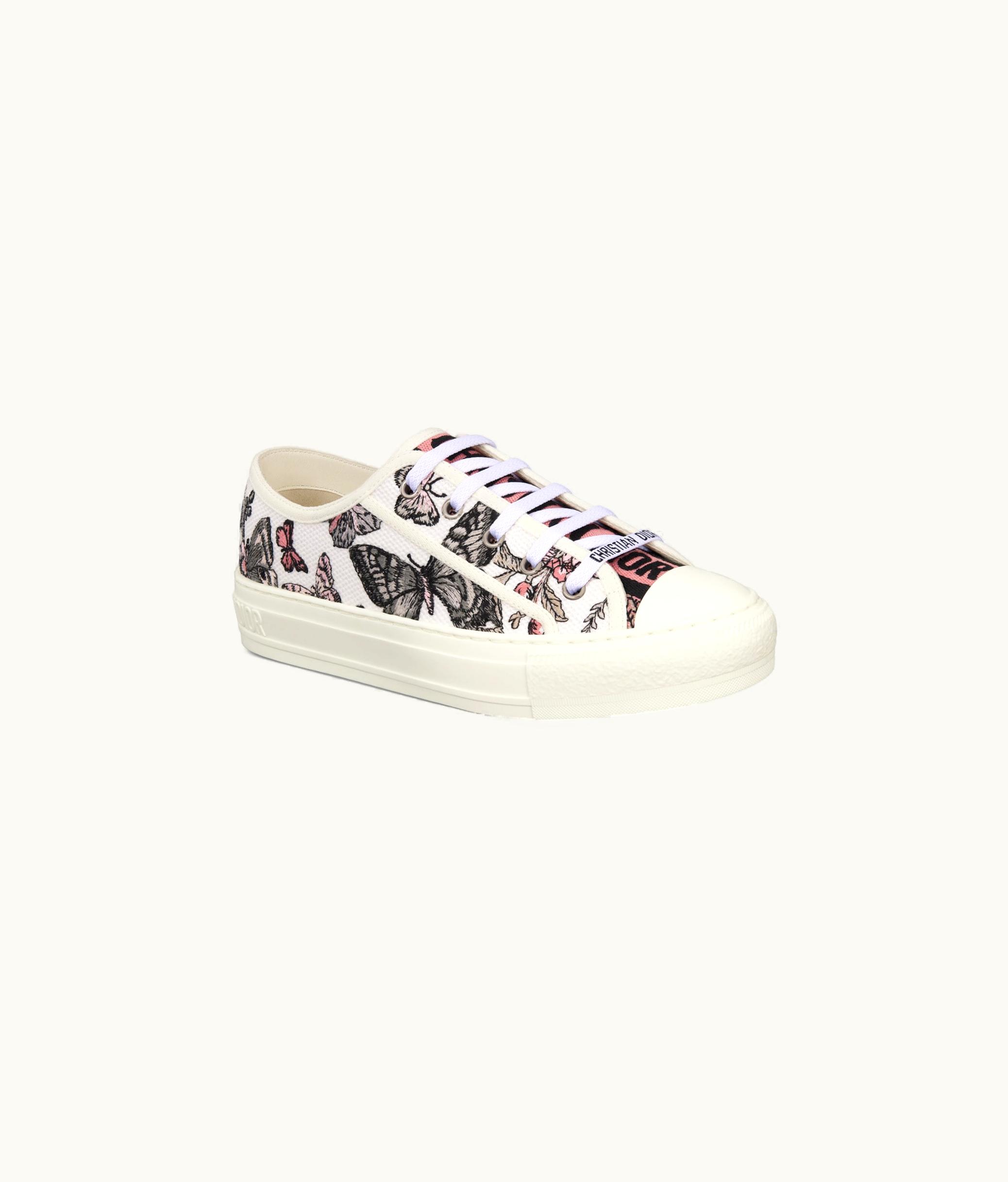 Dior Walk'n'Dior Sneaker - White Multicolor Embroidered Cotton With Toile De Jouy Mexico Motif