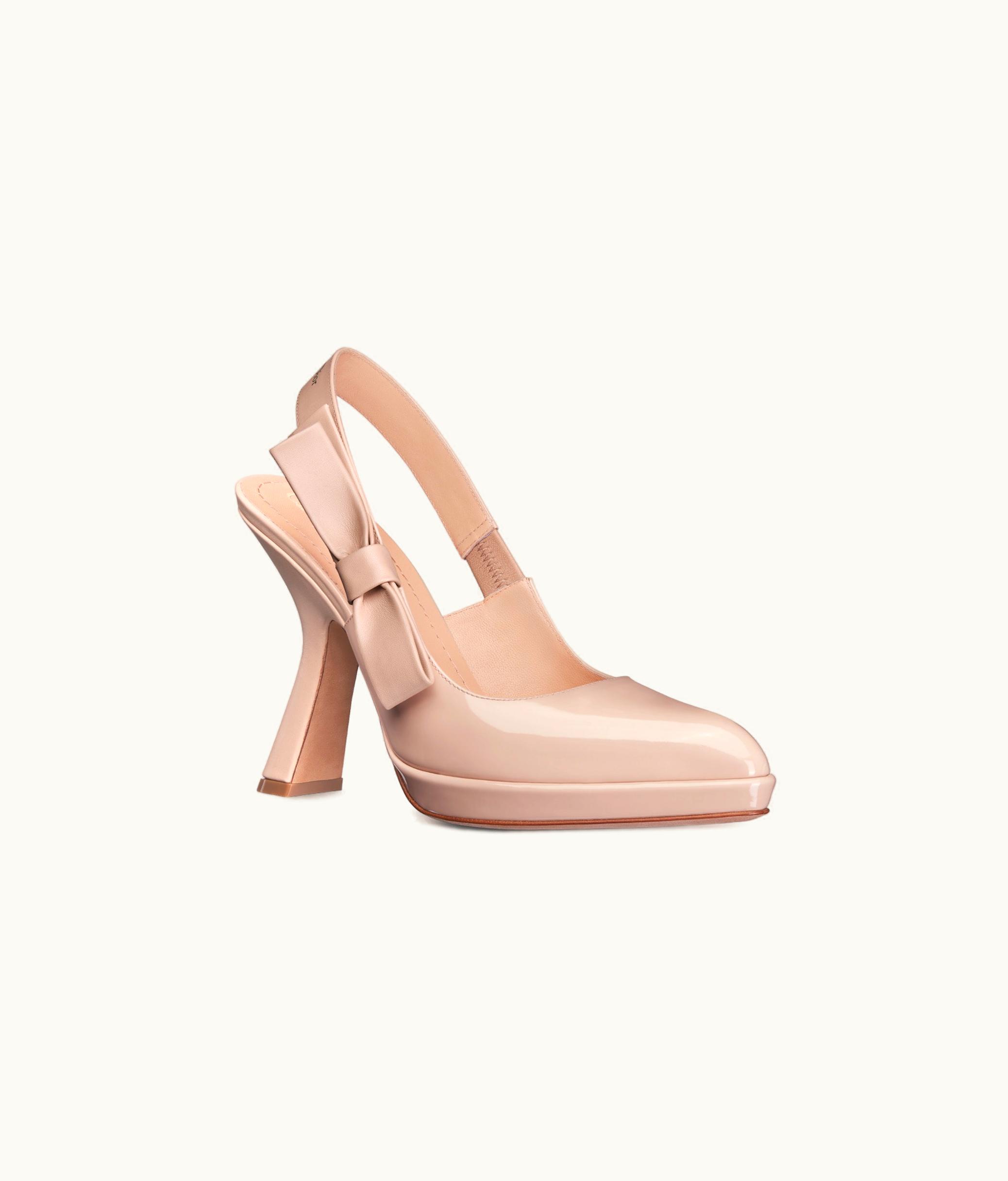 Dior Dior Sweet-D Slingback Pump - Nude Patent Calfskin And Shiny Calfskin