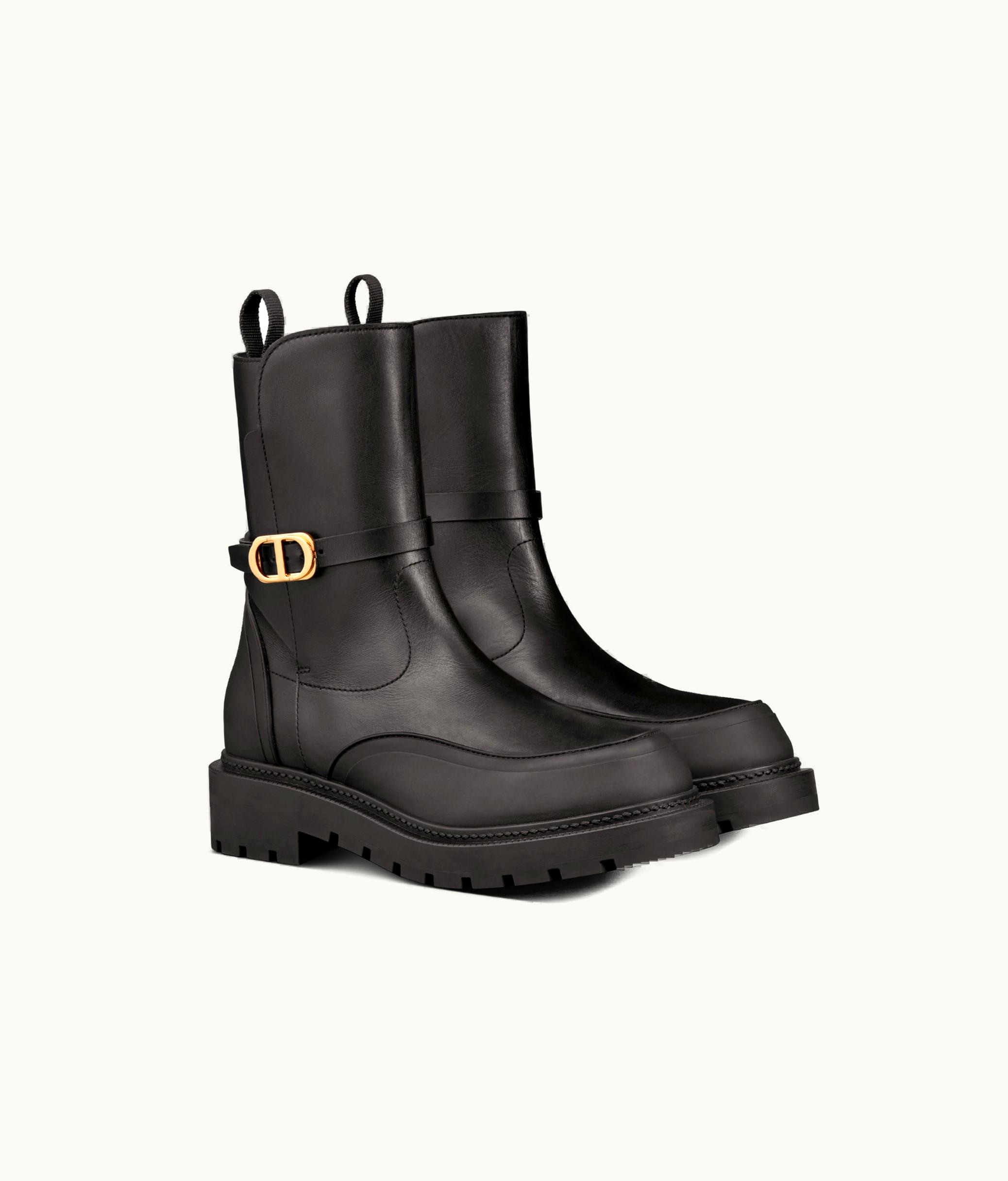Dior Dior Empreinte Ankle Boot - Black Calfskin And Rubber