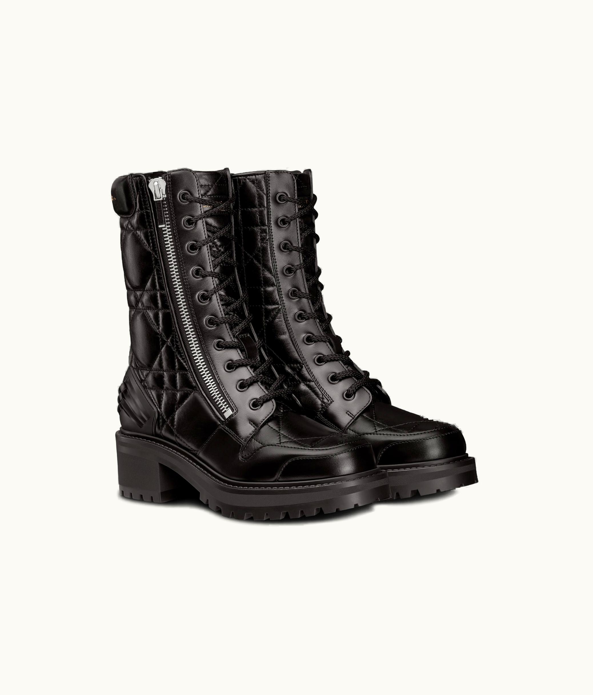 Dior Dior D-Leader Ankle Boot - Black Quilted Cannage Calfskin