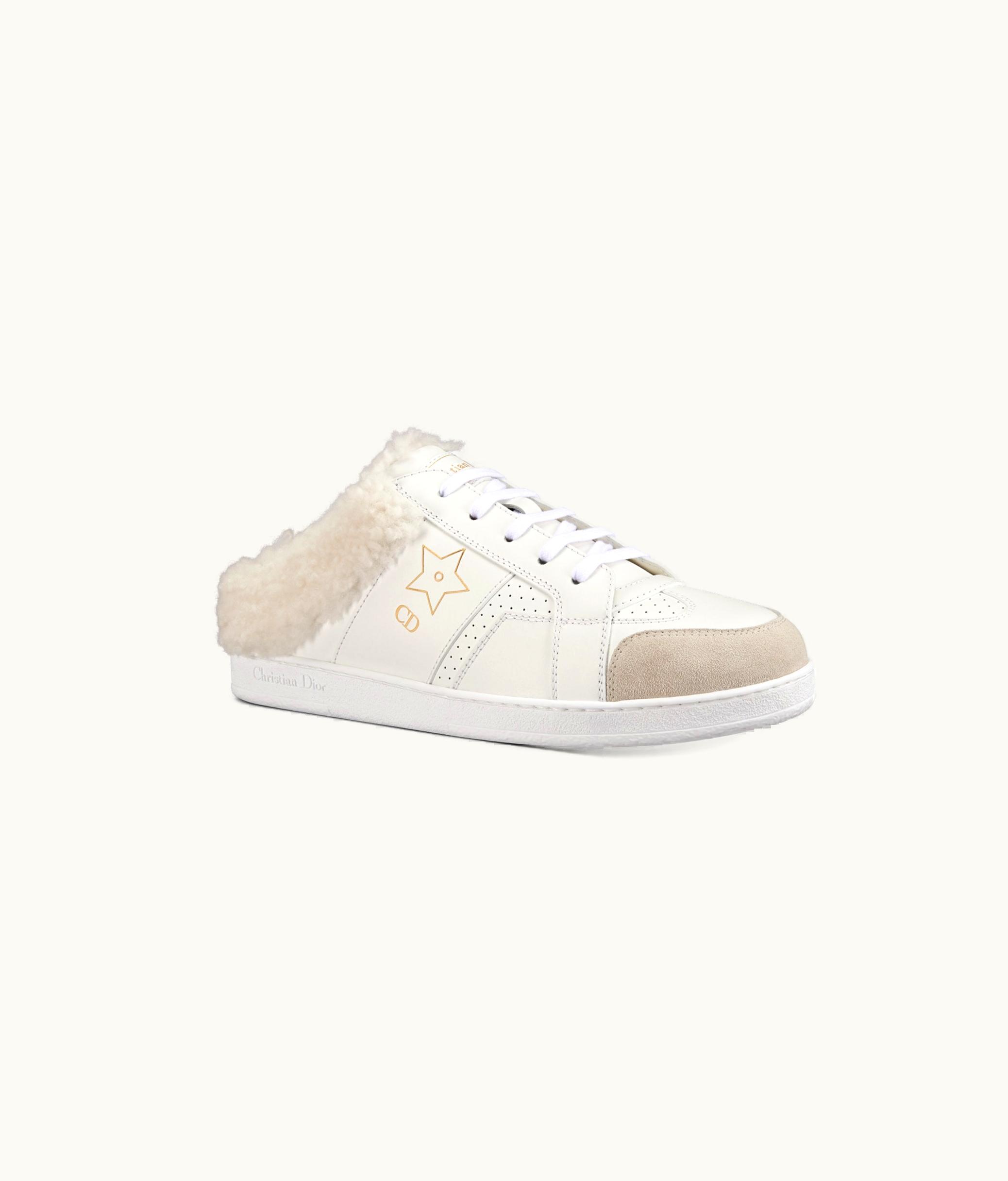 Dior Dior Star Sneaker - White Calfskin And Shearling