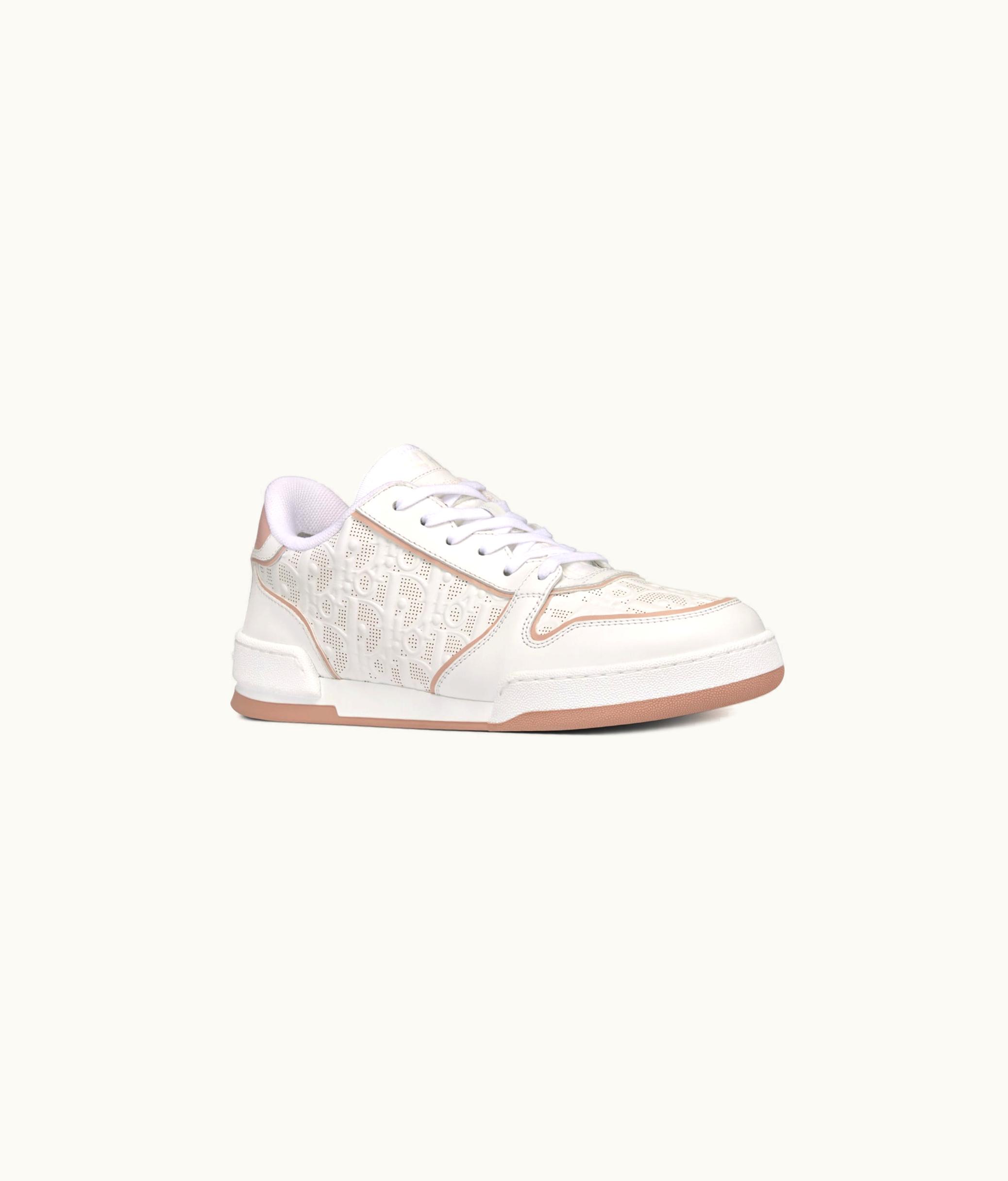 Dior Dior One Sneaker - White And Nude Dior Oblique Perforated Calfskin