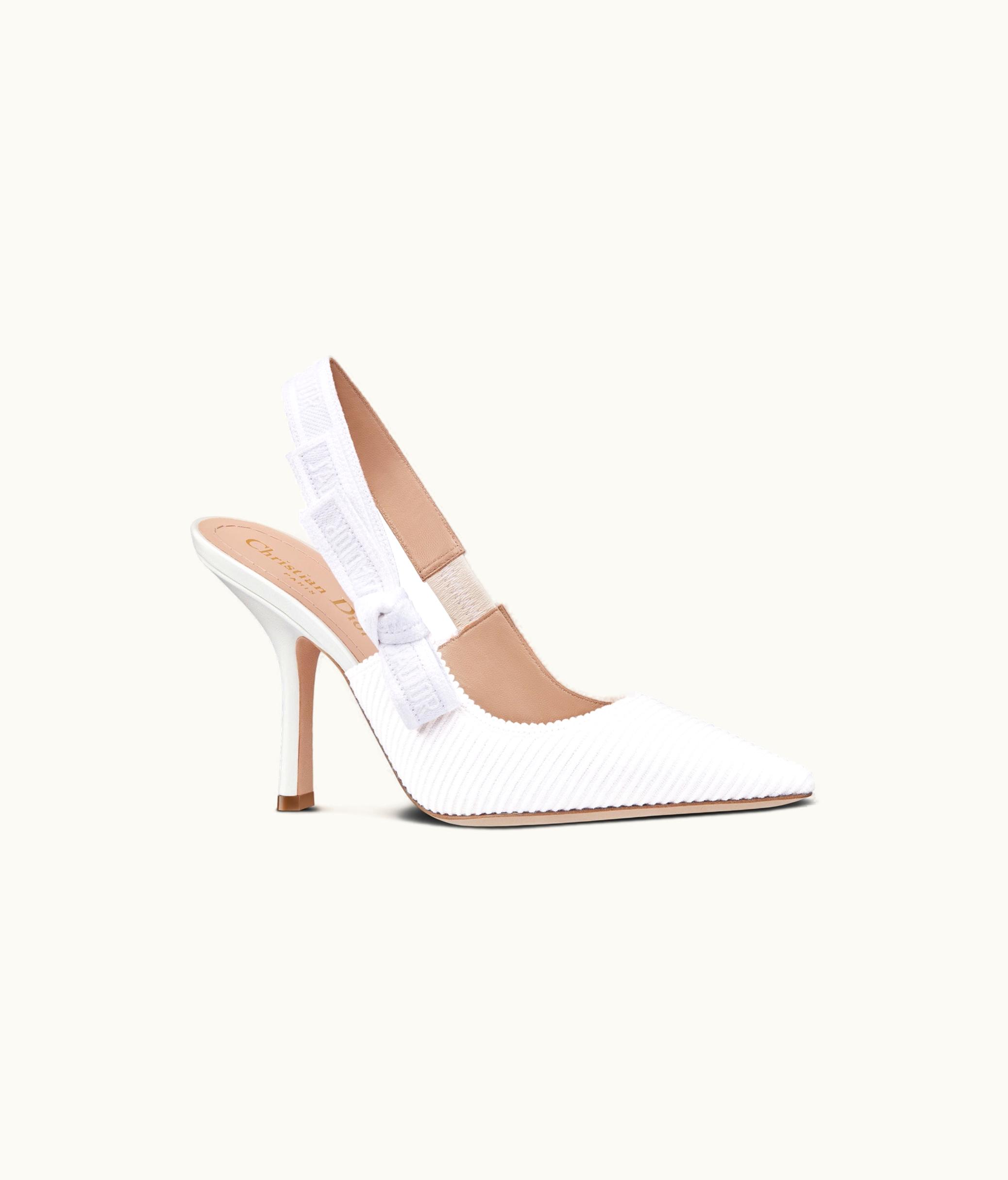 Dior Dior J'Adior Slingback Pump - White Cotton Embroidery