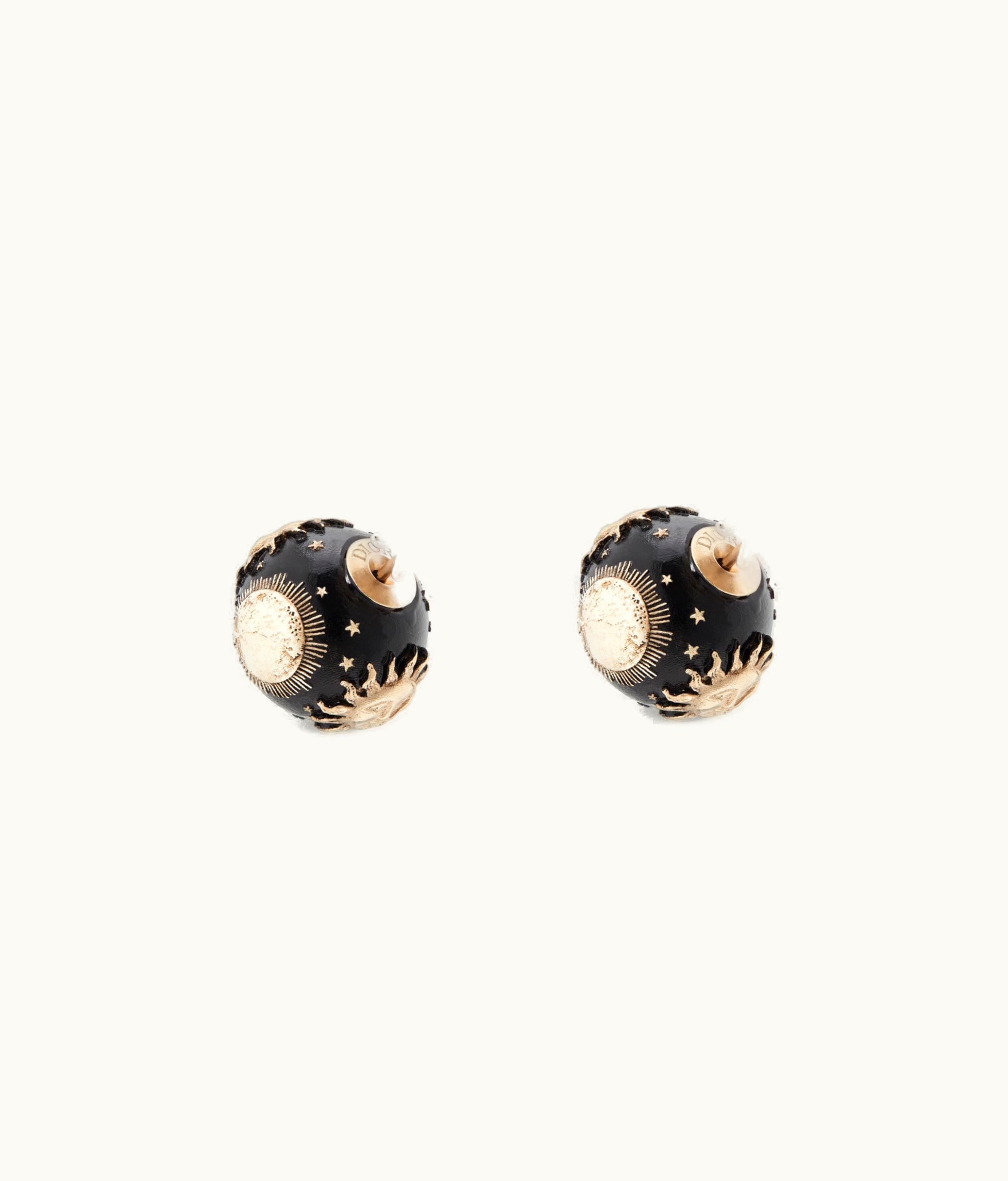 Dior Dior Tribales Earrings - Gold-Finish Metal And Black Lacquer Pearls