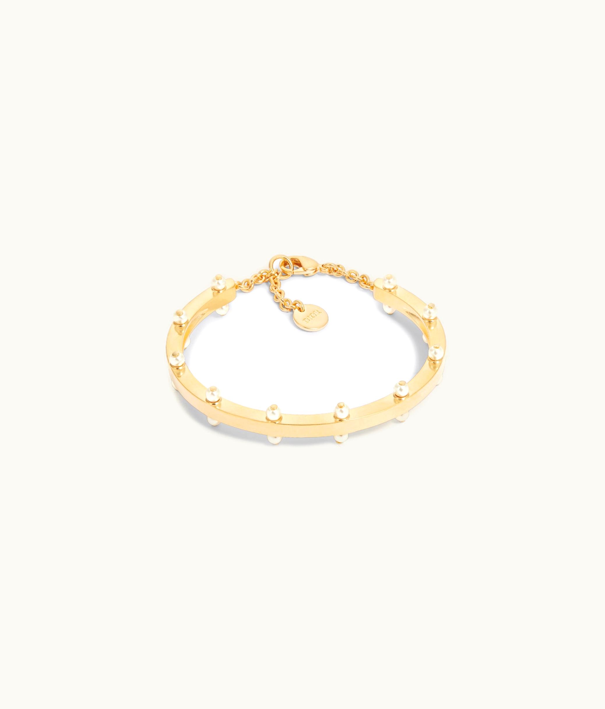 Dior Dior D-Boom Bracelet - Gold-Finish Metal And White Resin Pearls