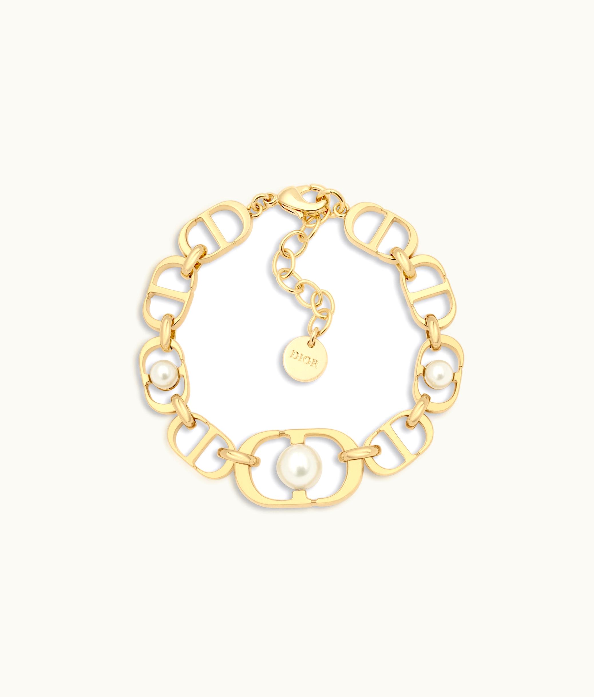 Dior Dior 30 Montaigne Jolie Bracelet - Gold-Finish Metal And White Resin Pearls