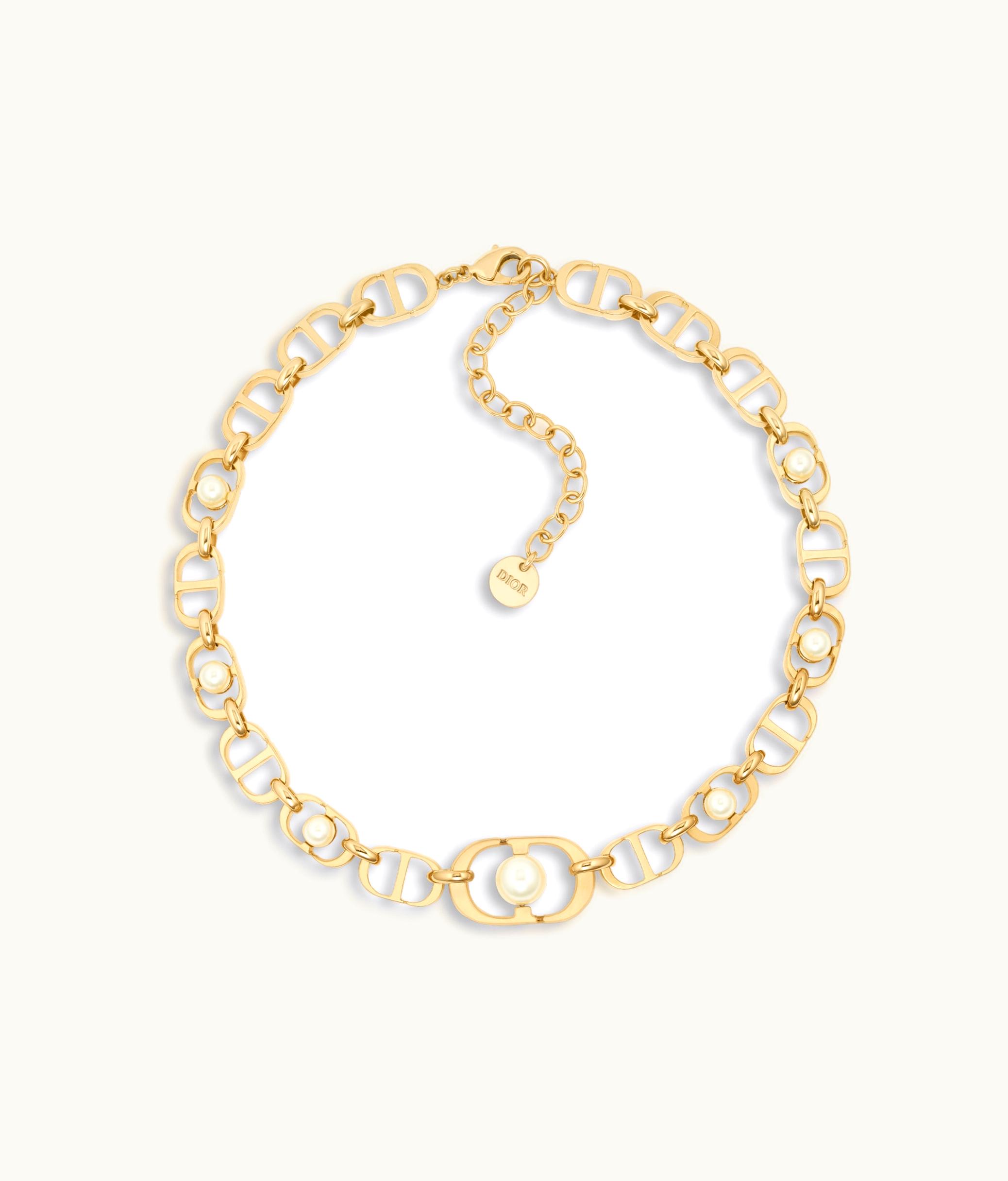 Dior Dior 30 Montaigne Jolie Choker - Gold-Finish Metal And White Resin Pearls