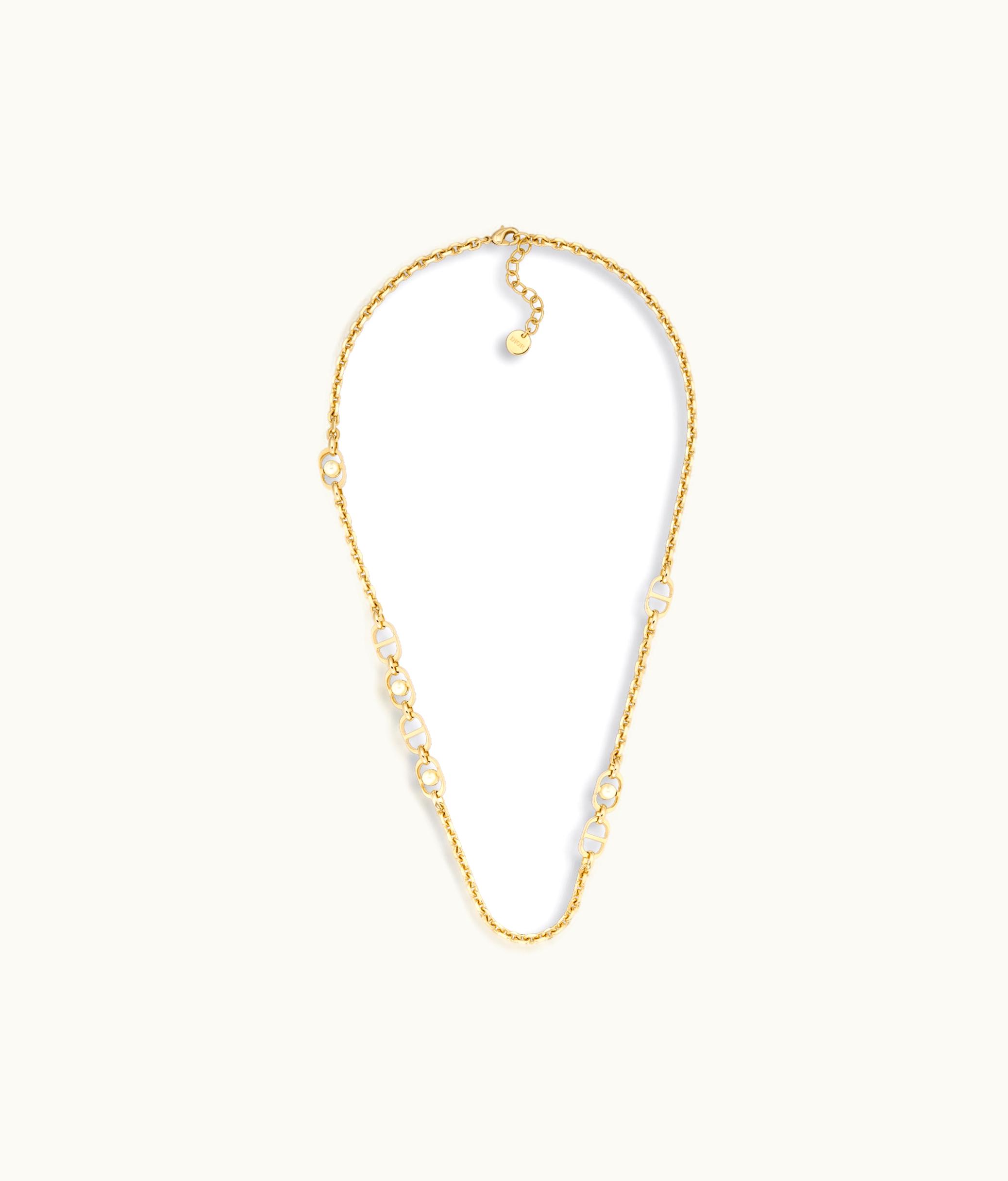 Dior Dior 30 Montaigne Jolie Necklace - Gold-Finish Metal And White Resin Pearls