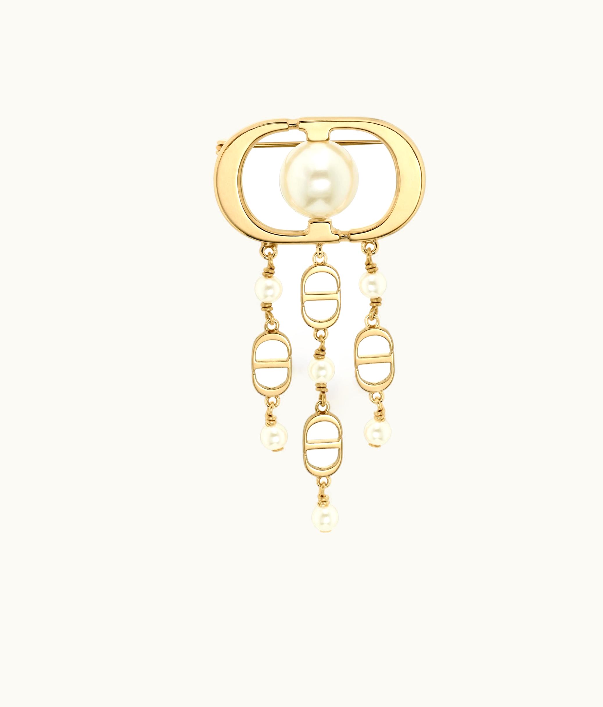 Dior Dior 30 Montaigne Jolie Brooch - Gold-Finish Metal And White Resin Pearls