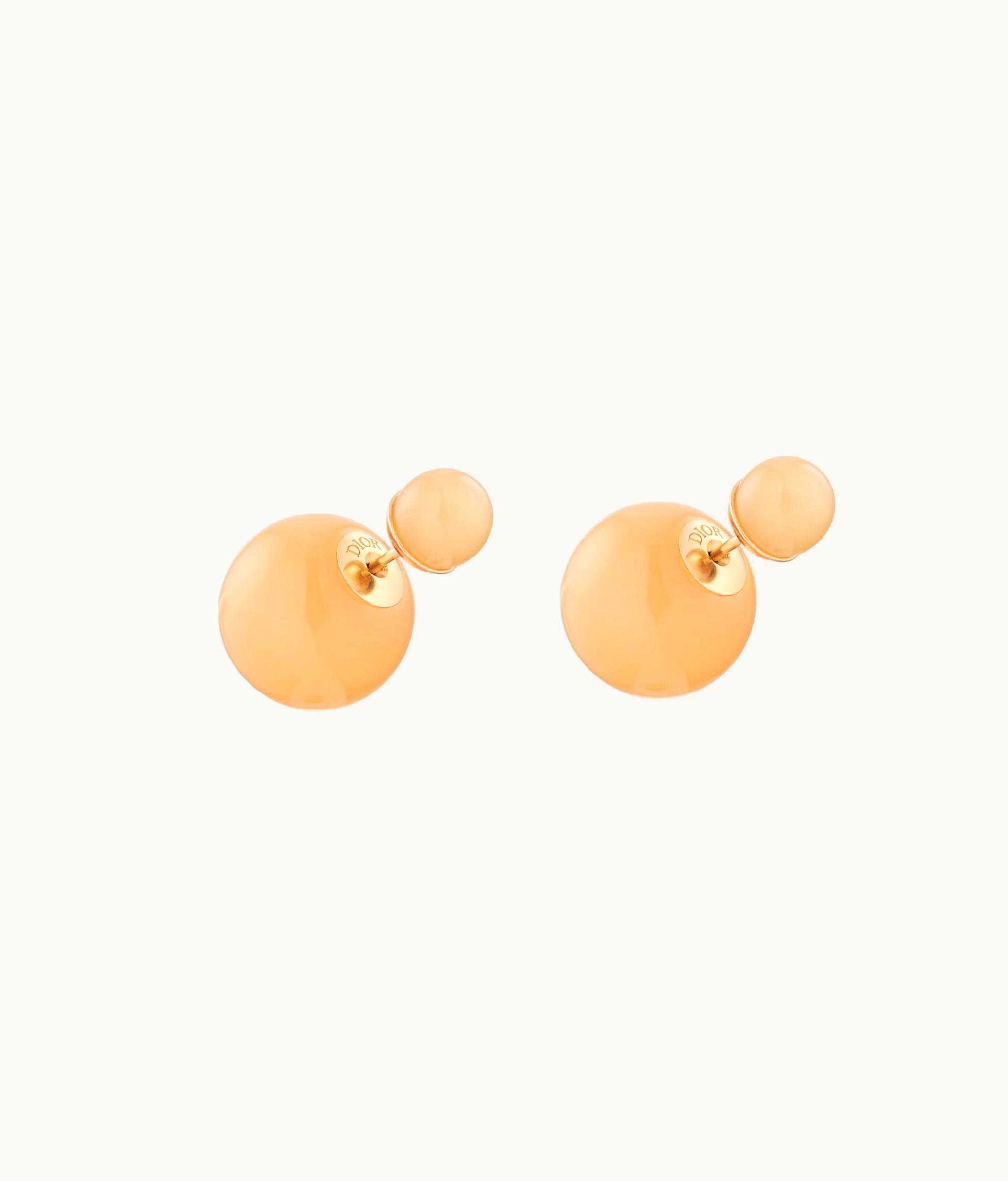 Dior Dior Tribales Earrings - Gold-Finish Metal And Pastel Mustard Resin Pearls