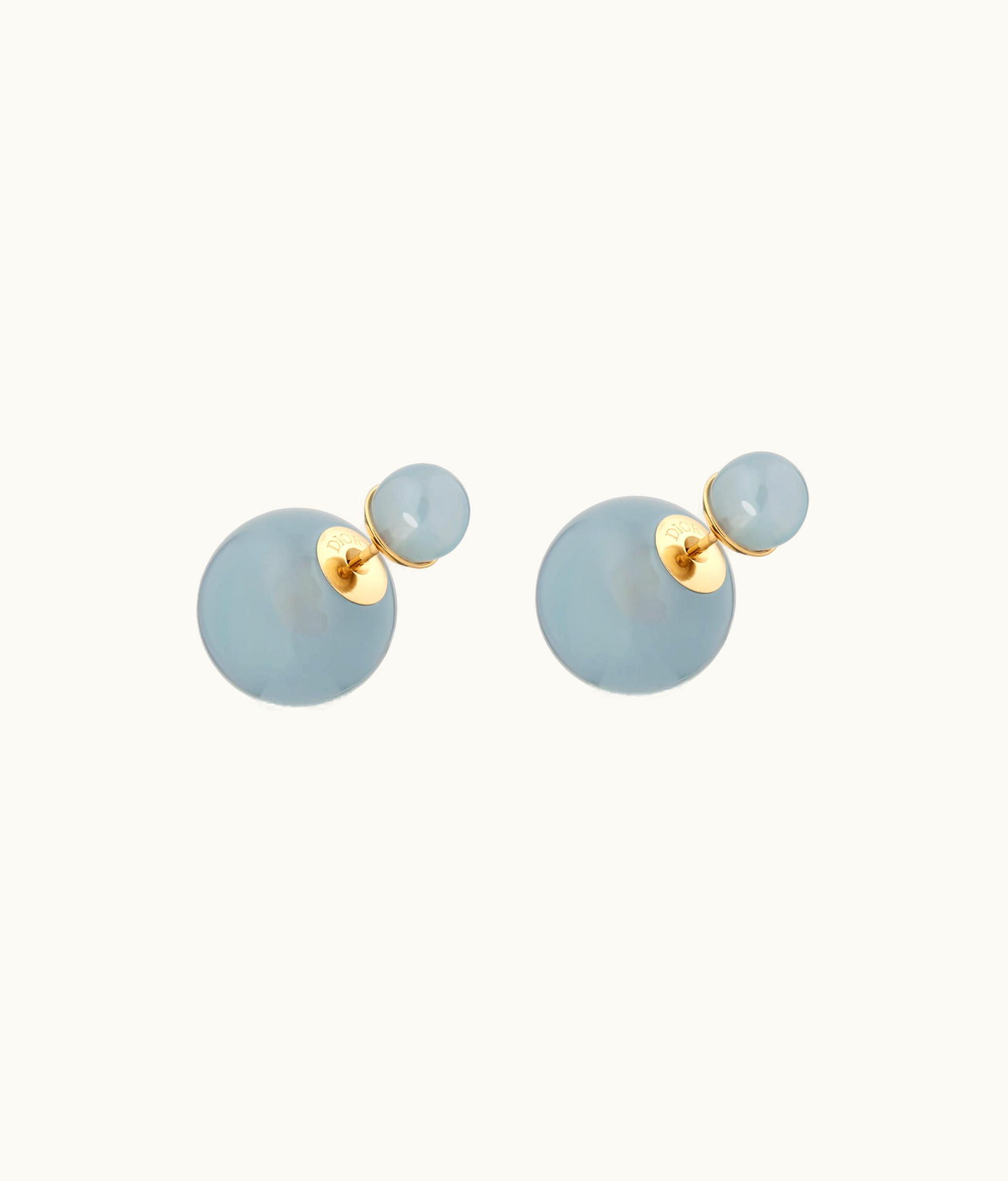 Dior Dior Tribales Earrings - Gold-Finish Metal And Sky Blue Resin Pearls