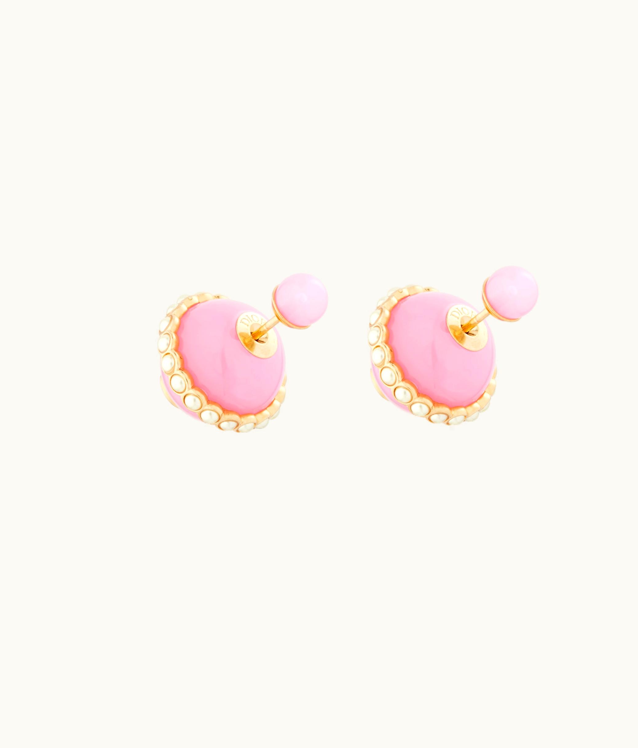 Dior Dior Tribales Earrings - Gold-Finish Metal With White And Cadmium Pink Resin Pearls