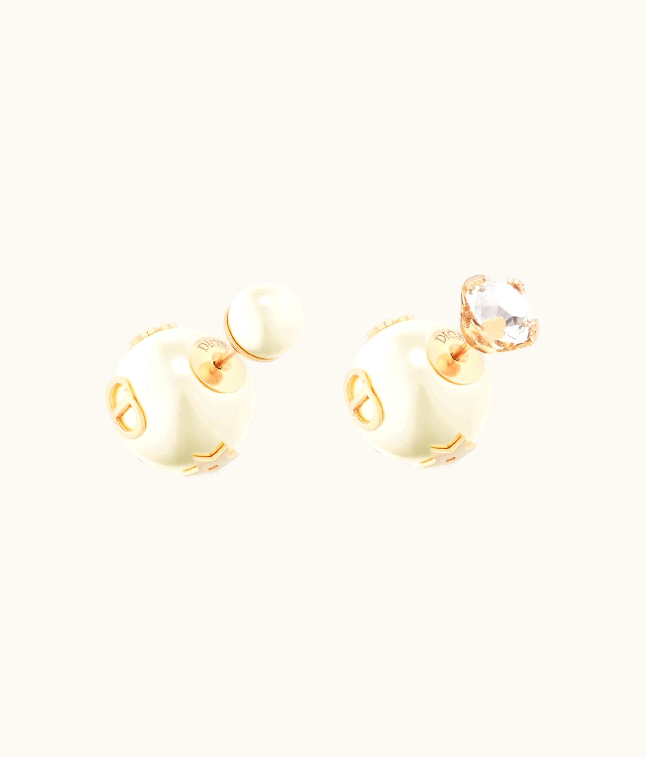 Dior Dior Tribales Earrings - Gold-Finish Metal With White Resin Pearls And A Silver-Tone Crystal