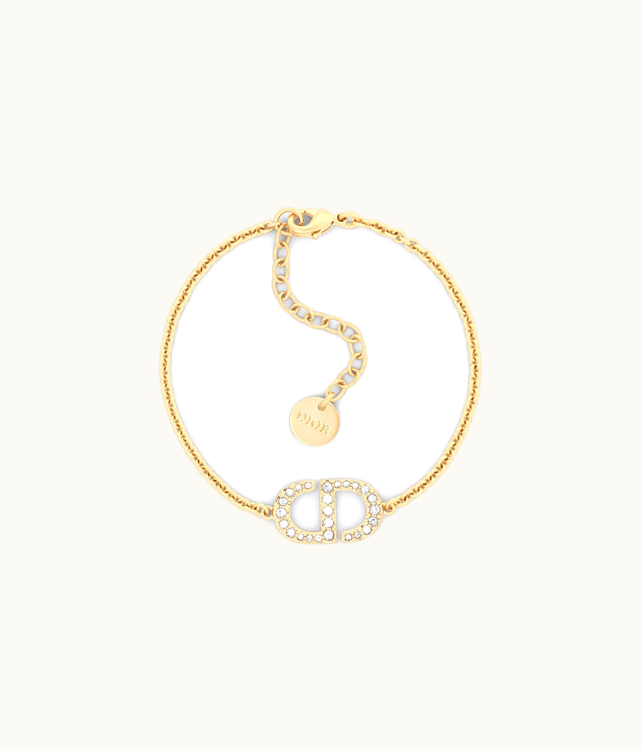 Dior Dior Petit CD Bracelet - Gold-Finish Metal And Silver-Tone Crystals