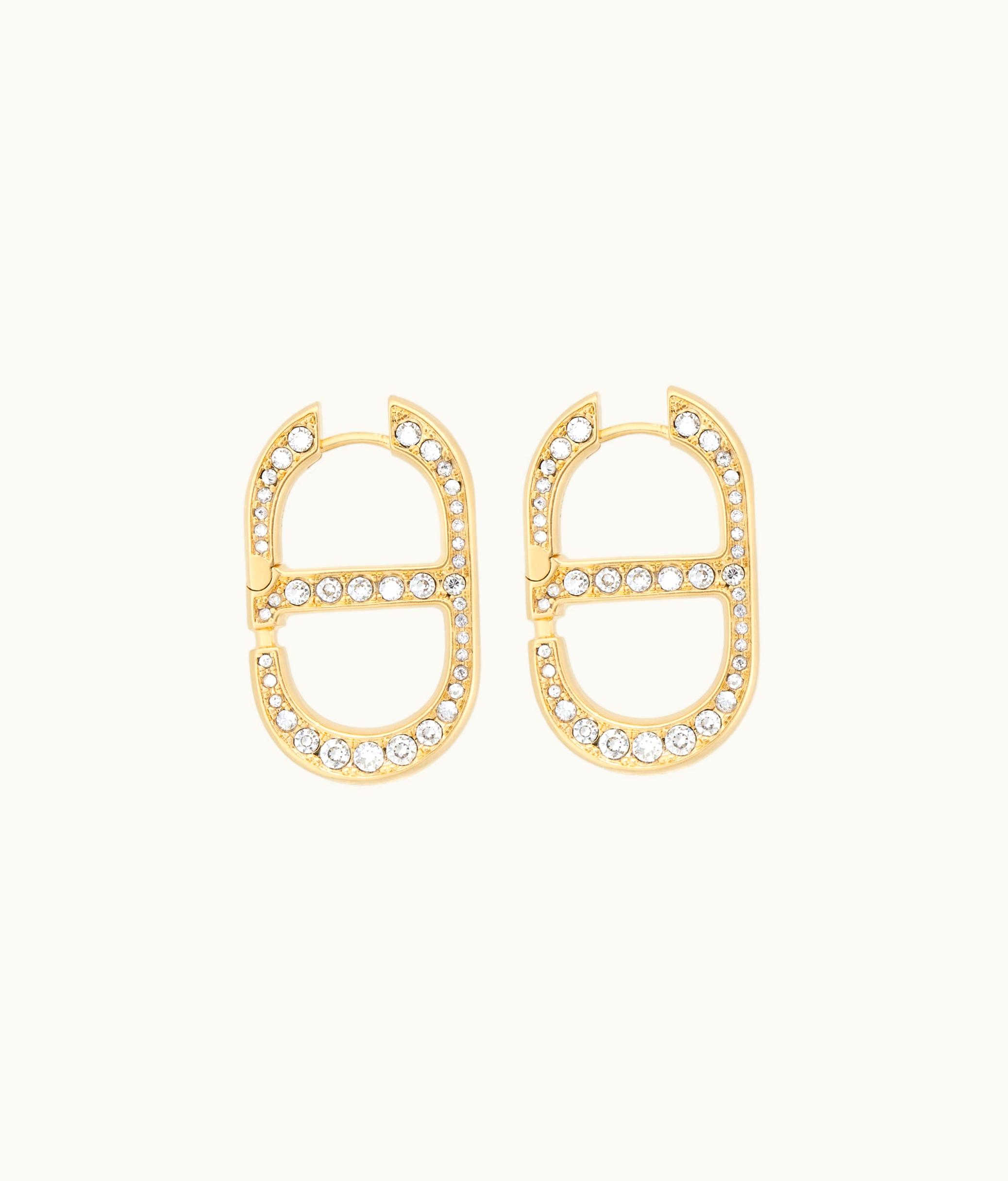 Dior Dior 30 Montaigne CD Signature Earrings - Gold-Finish Metal And Silver-Tone Crystals