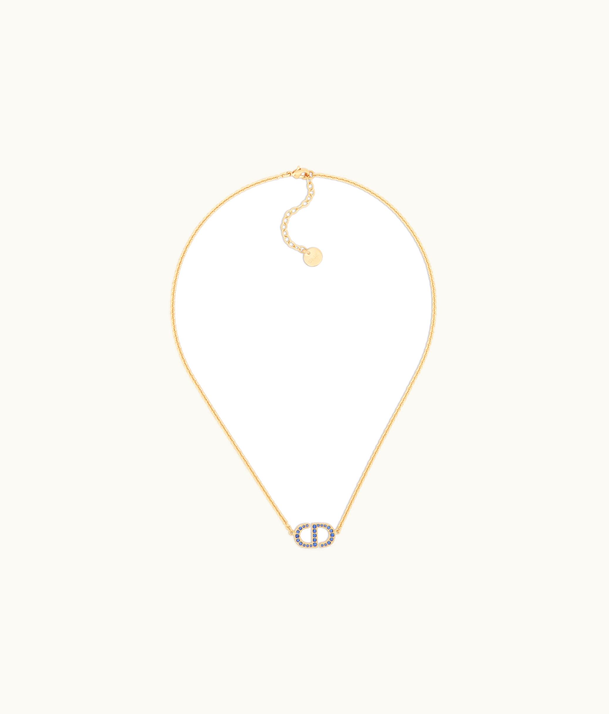 Dior Dior Petit CD Necklace - Gold-Finish Metal And Blue Crystals