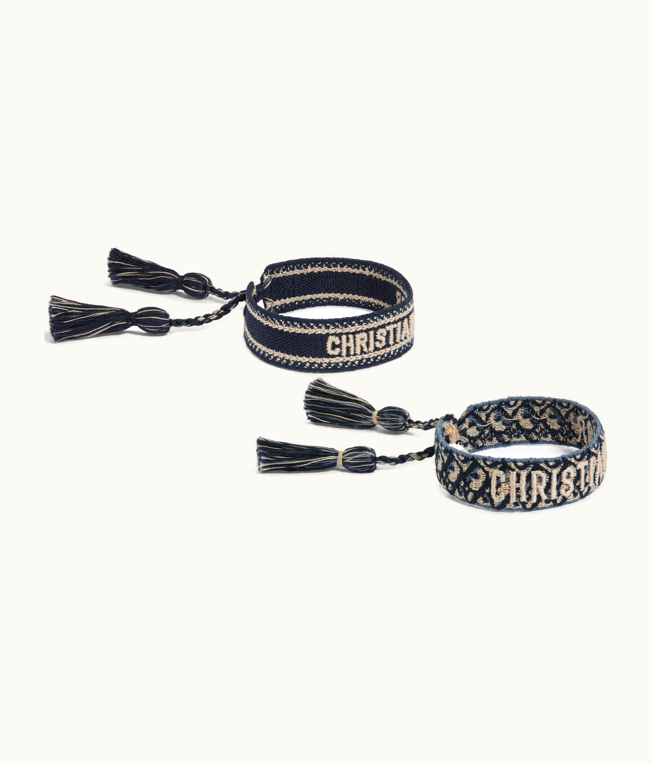 Dior Christian Dior Bracelet Set - Navy Blue Dior Oblique Embroidery