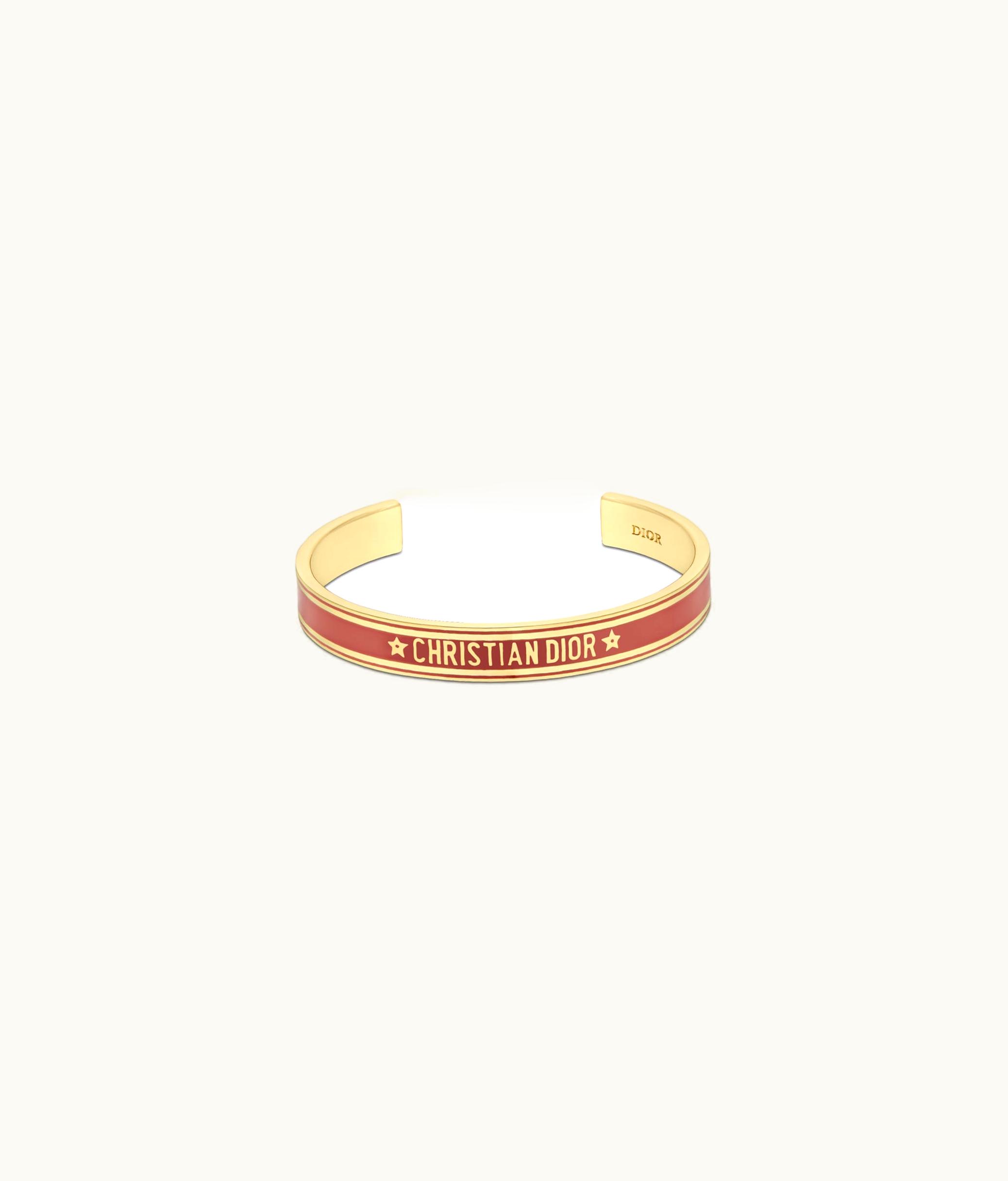 Dior Dior Code Bangle - Gold-Finish Metal And Coral Lacquer