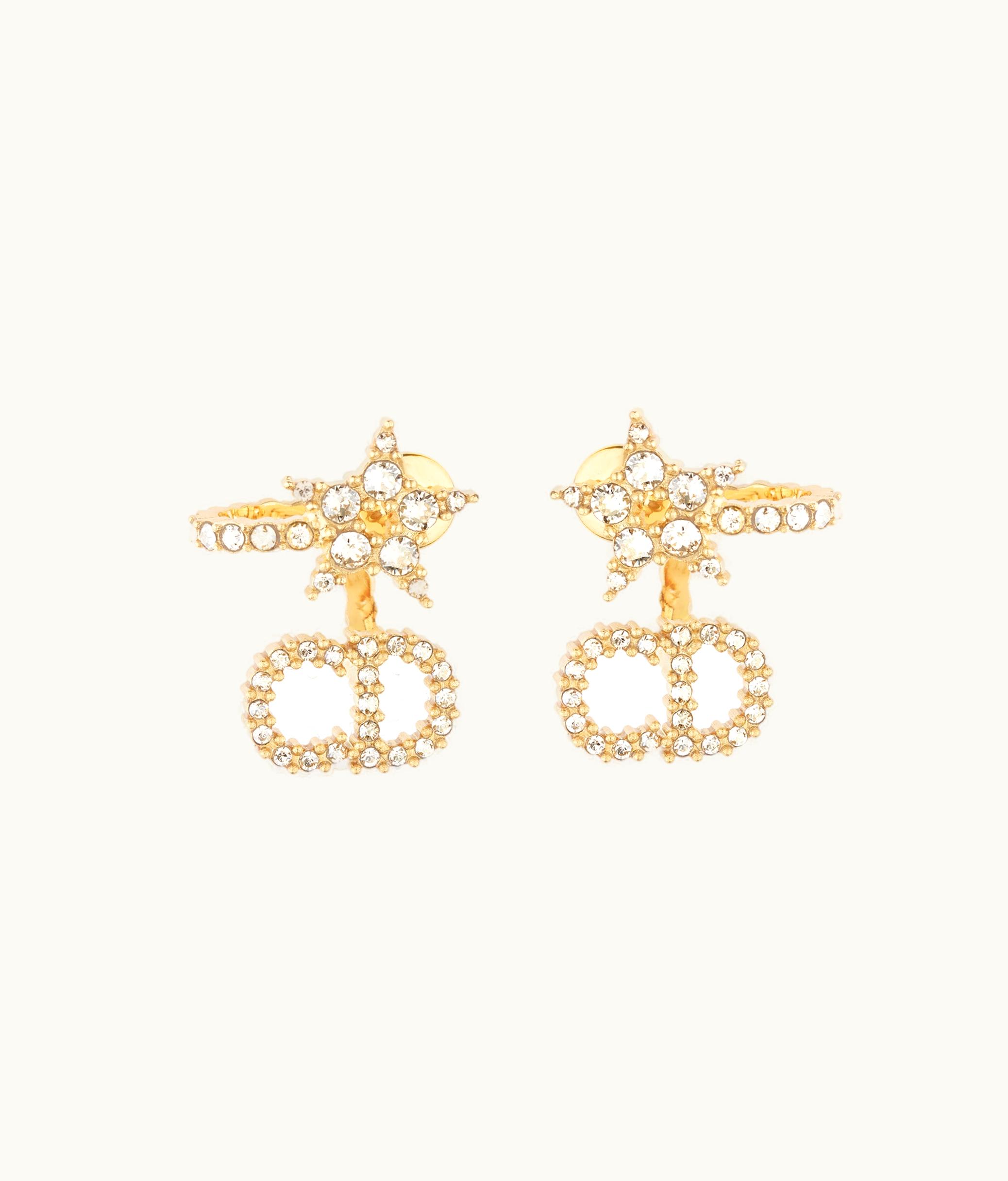 Dior Dior Clair D Lune Star Earrings - Gold-Finish Metal And White Crystals