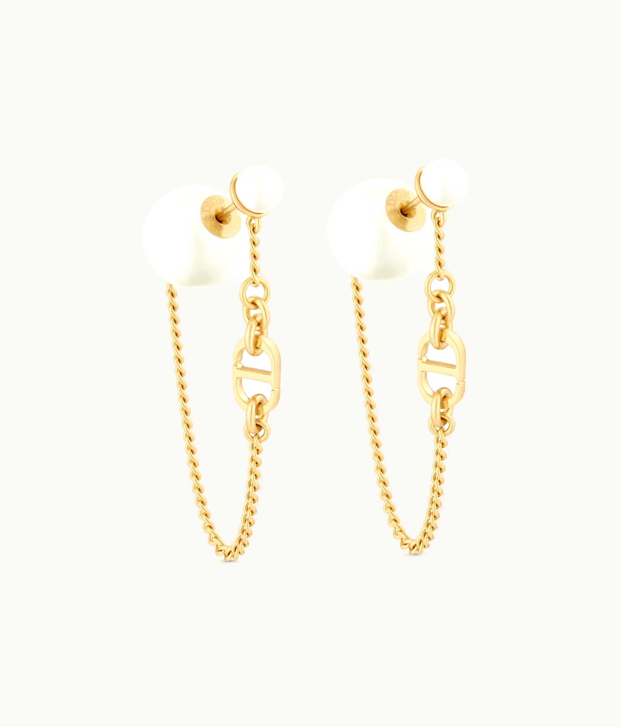 Dior Dior Tribales Earrings - Gold-Finish Metal And White Resin Pearls E3056WOMRS_D301