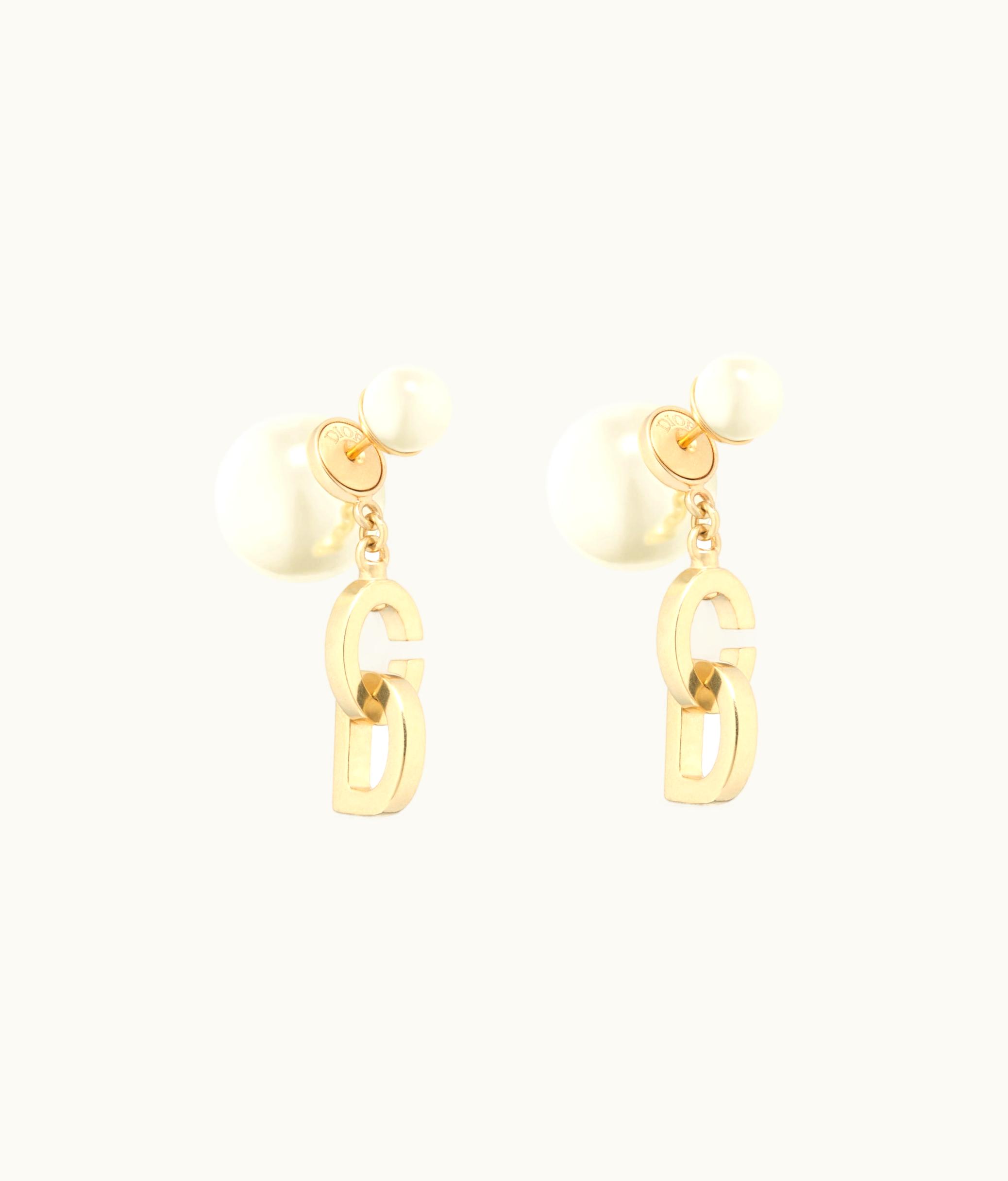 Dior Dior Tribales Earrings - Gold-Finish Metal And White Resin Pearls E3074WOMRS_D301