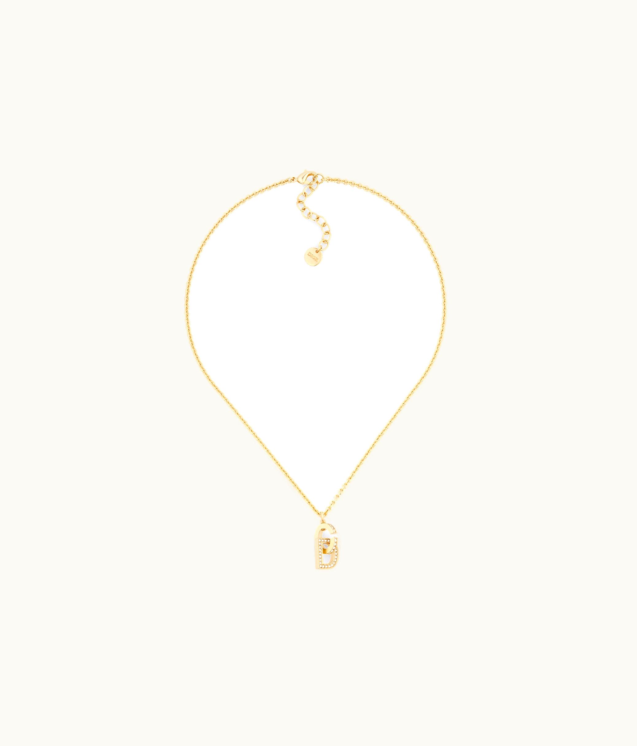 Dior Dior CD Lock Necklace - Gold-Finish Metal And Silver-Tone Crystals