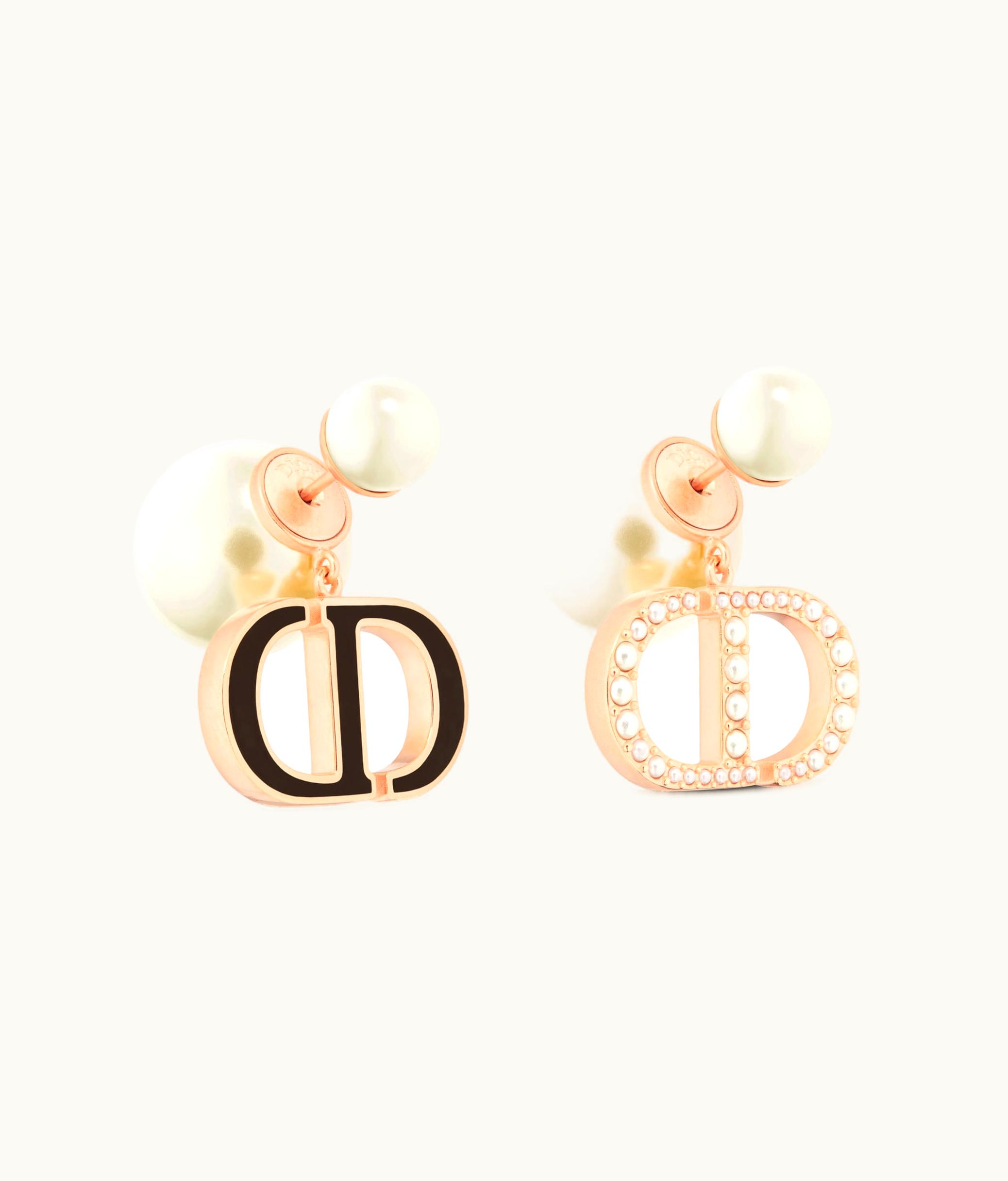 Dior Dior Tribales Earrings - Pink-Finish Metal, White Resin Pearls And Black Lacquer