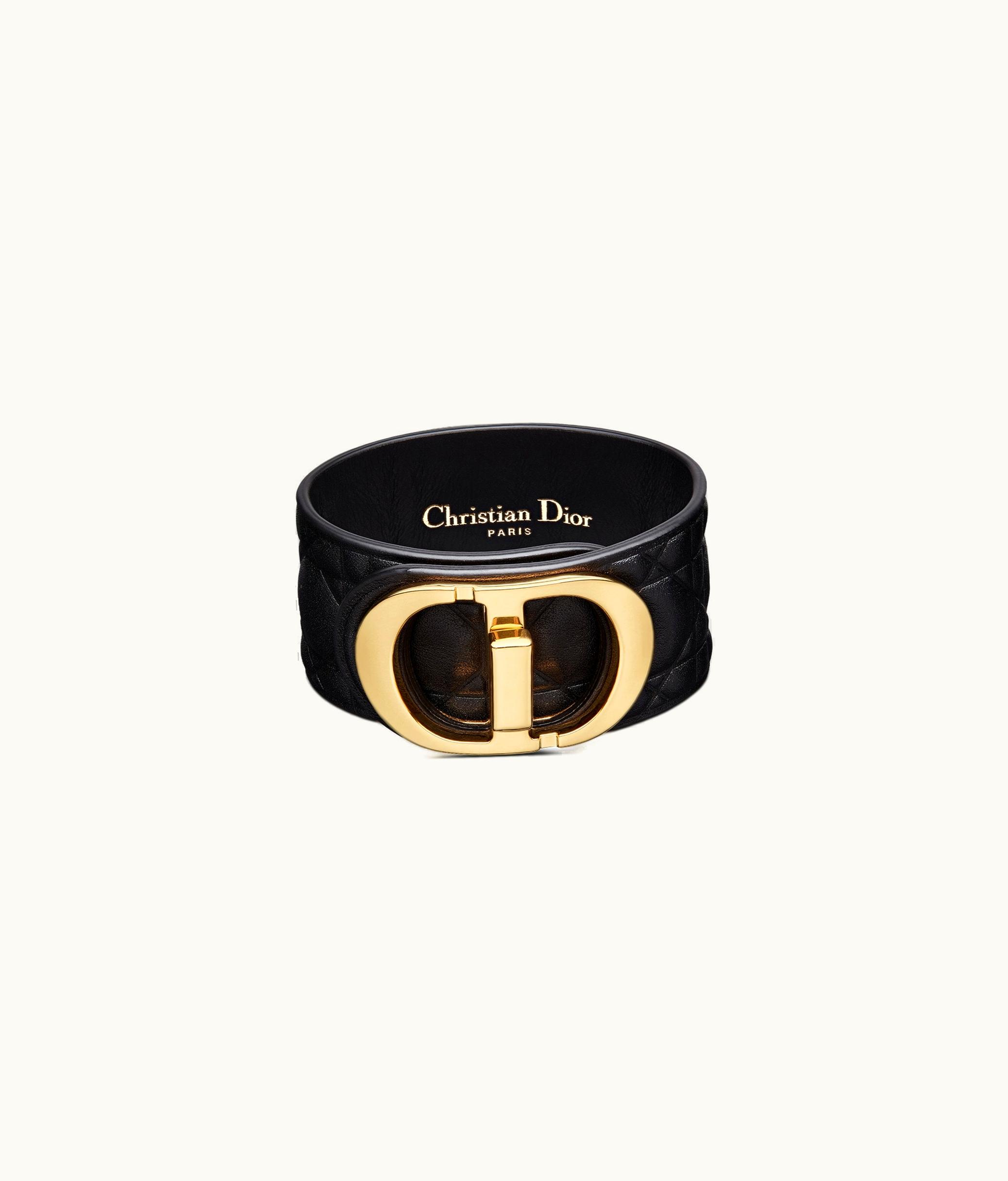 Dior Dior 30 Montaigne Bracelet - Black Cannage Calfskin And Gold-Finish Metal