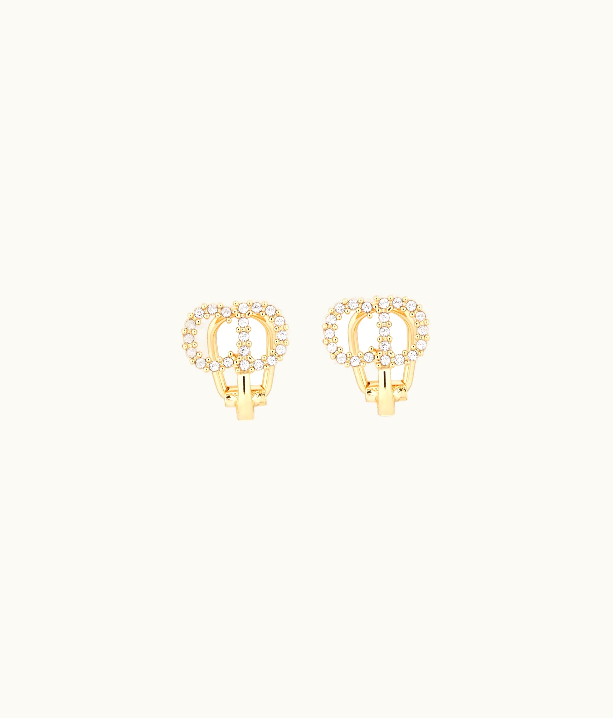 Dior Dior Clair D Lune Clip Earrings - Gold-Finish Metal And White Crystals