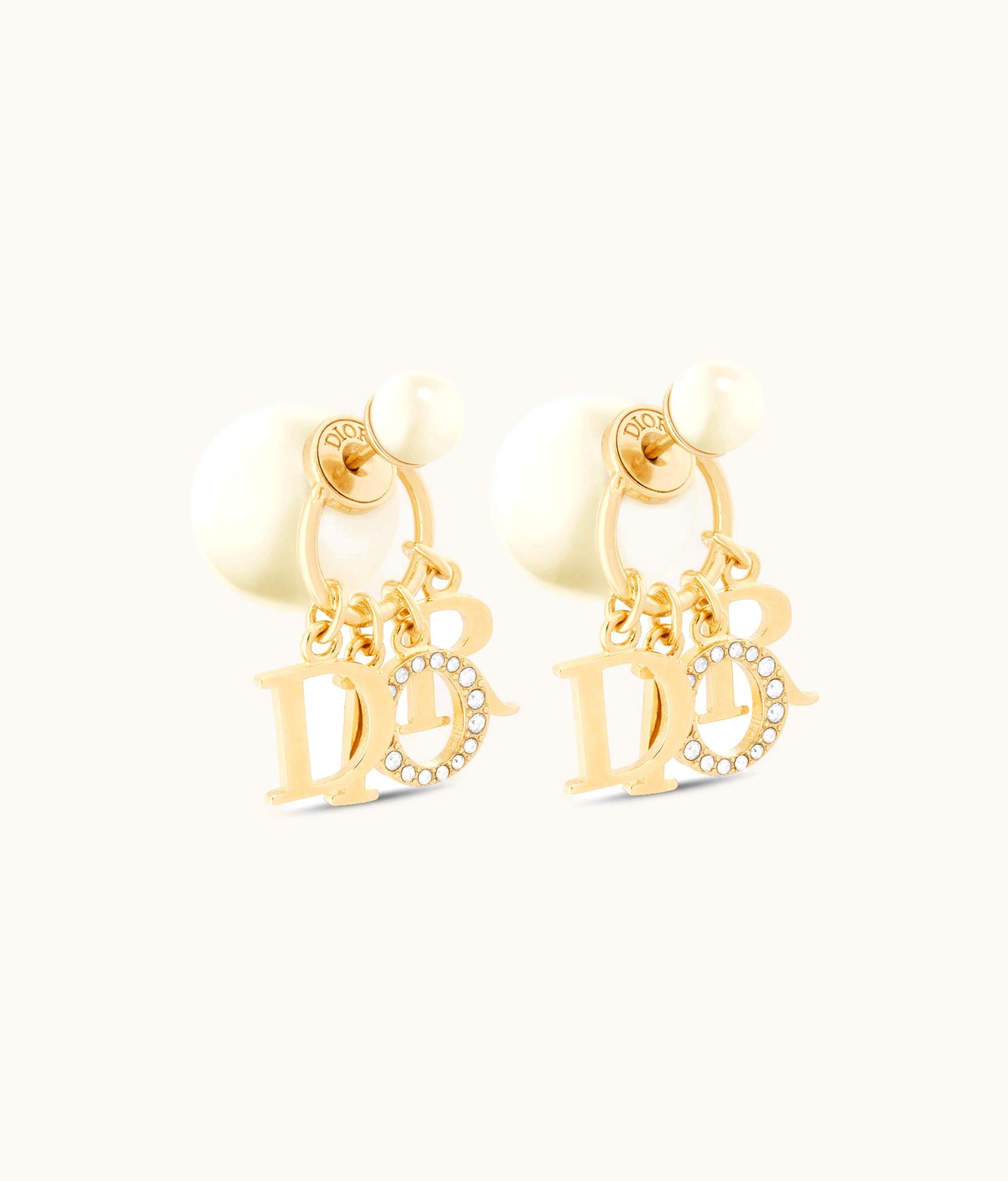 Dior Dior Dio(r)evolution Tribales Earrings - Gold-Finish Metal, White Resin Pearls And White Crystals