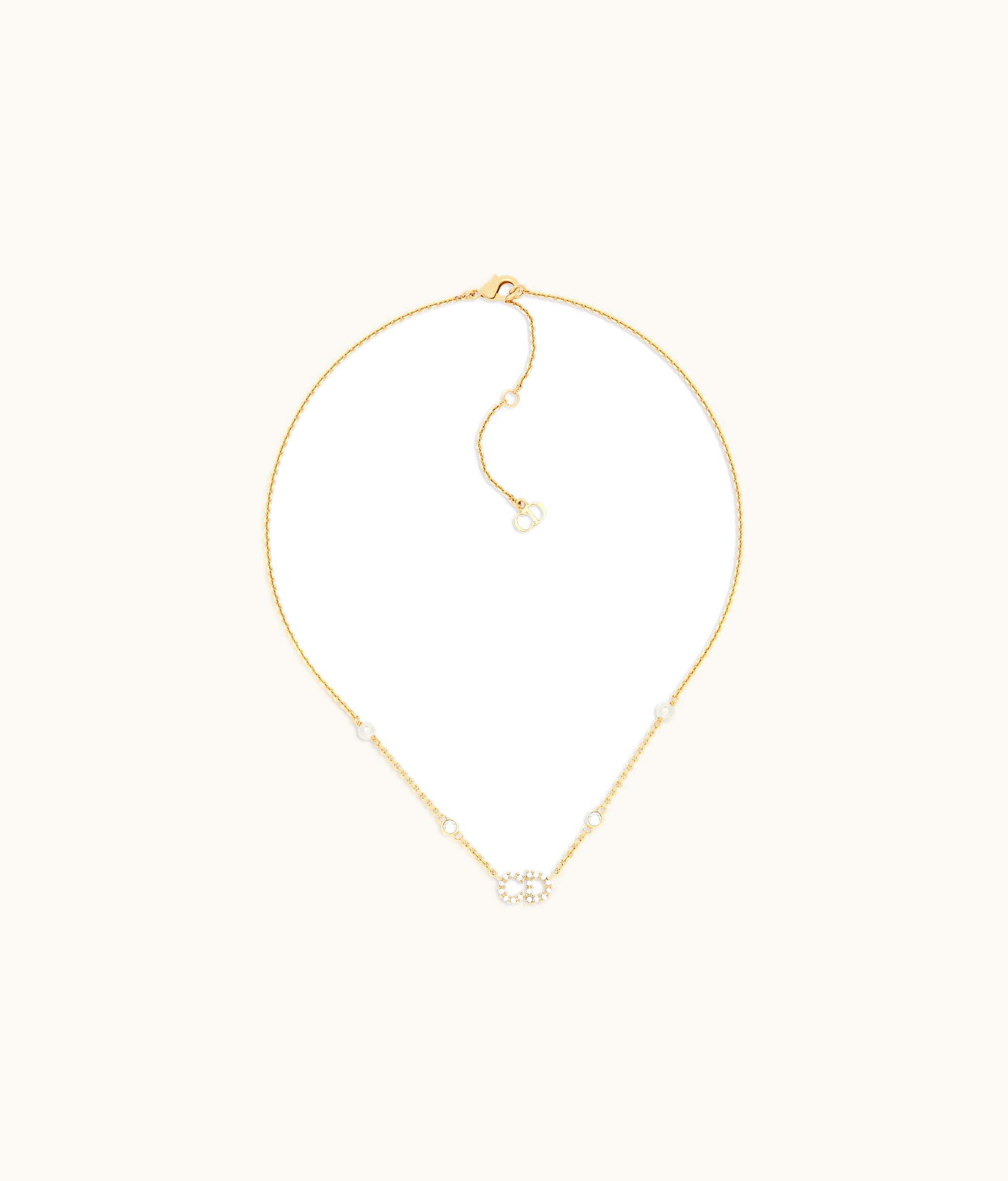 Dior Dior Clair D Lune Necklace - Gold-Finish Metal, White Resin Pearls And White Crystals