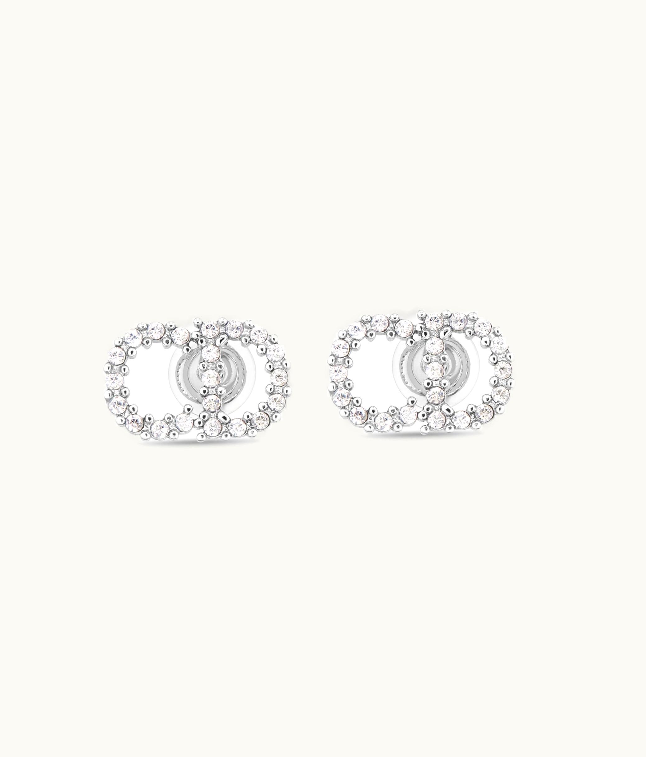 Dior Dior Clair D Lune Earrings - Silver-Finish Metal With White Crystals