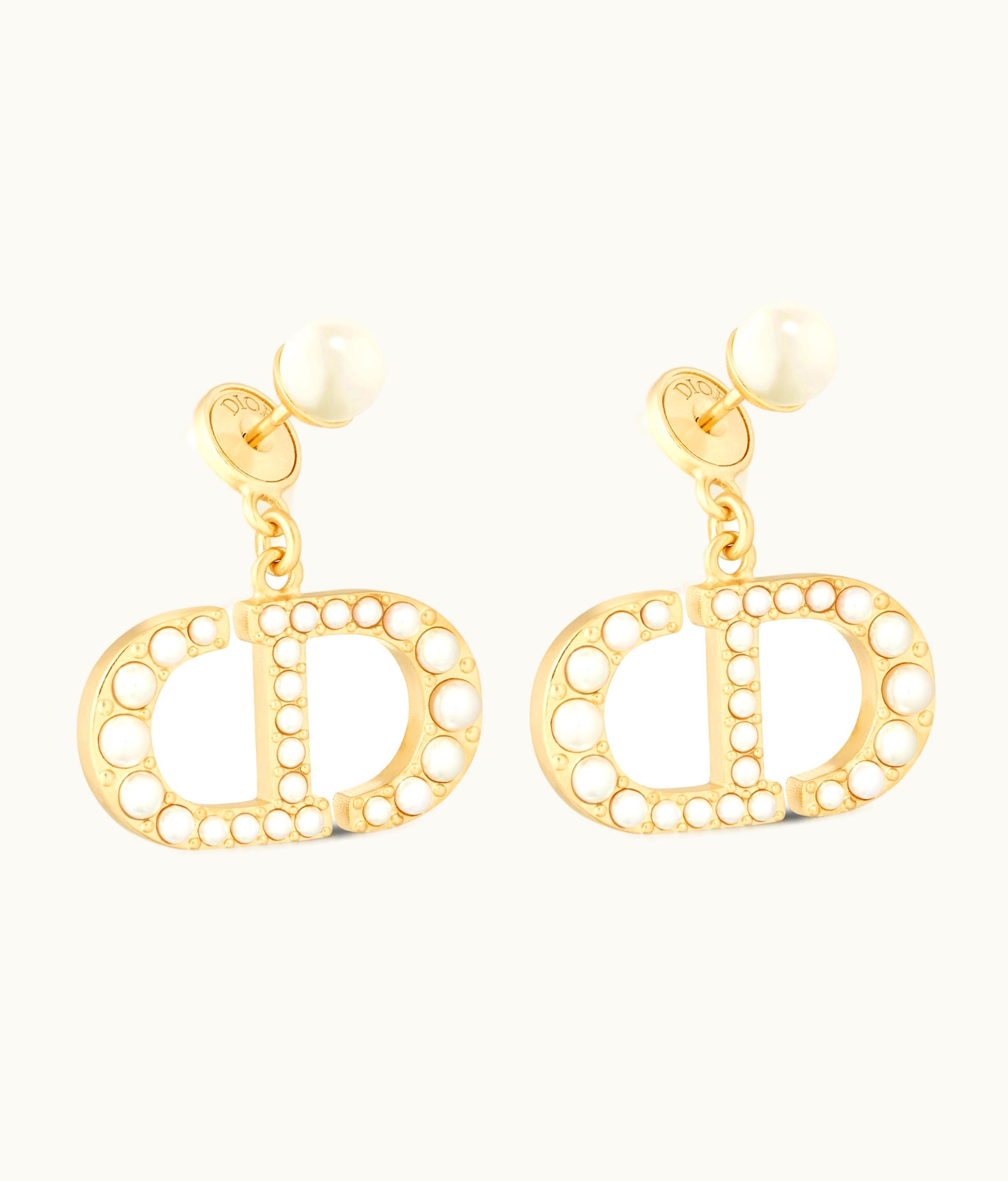 Dior Dior Tribales Earrings - Gold-Finish Metal And White Resin Pearls E1654TRIRS_D301