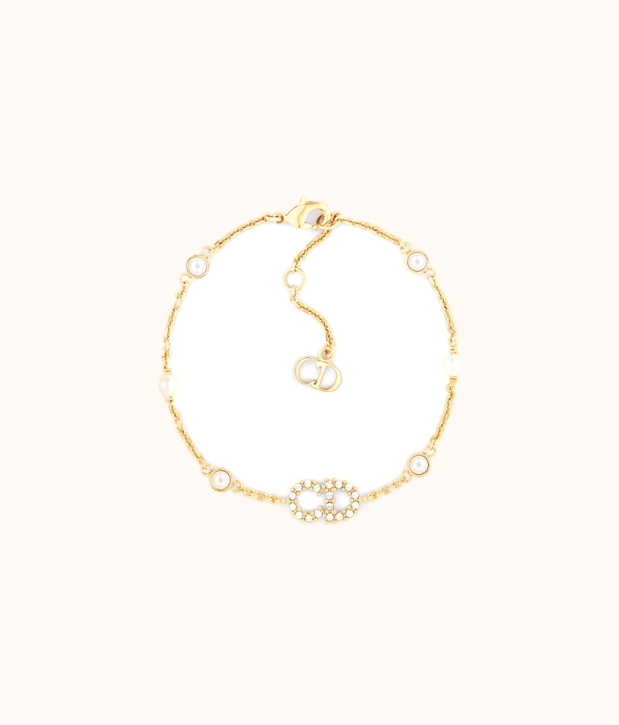 Dior Dior Clair D Lune Bracelet - Gold-Finish Metal, White Resin Pearls And White Crystals