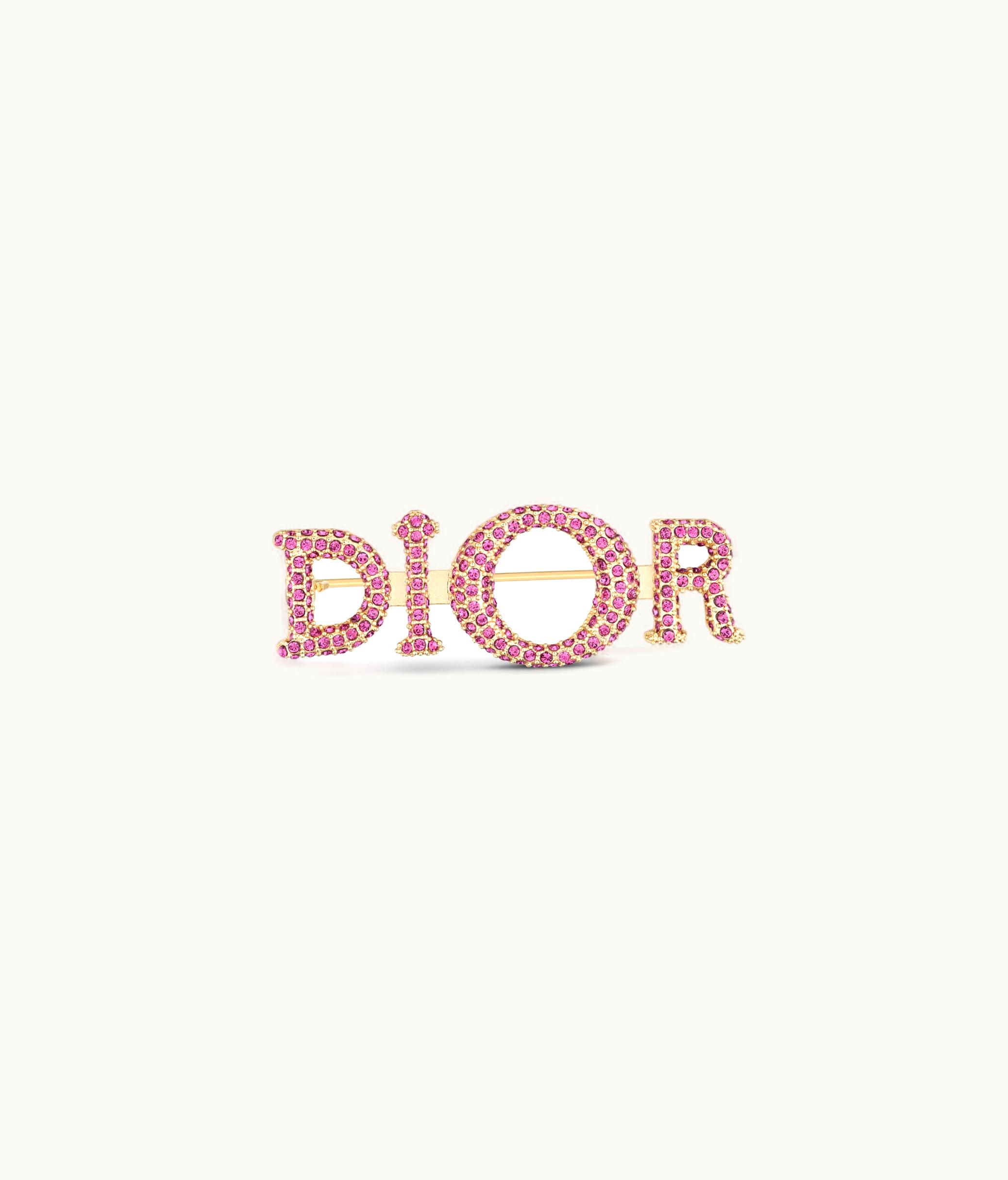 Dior Miss Dior Brooch - Gold-Finish Metal And Fuchsia Crystals