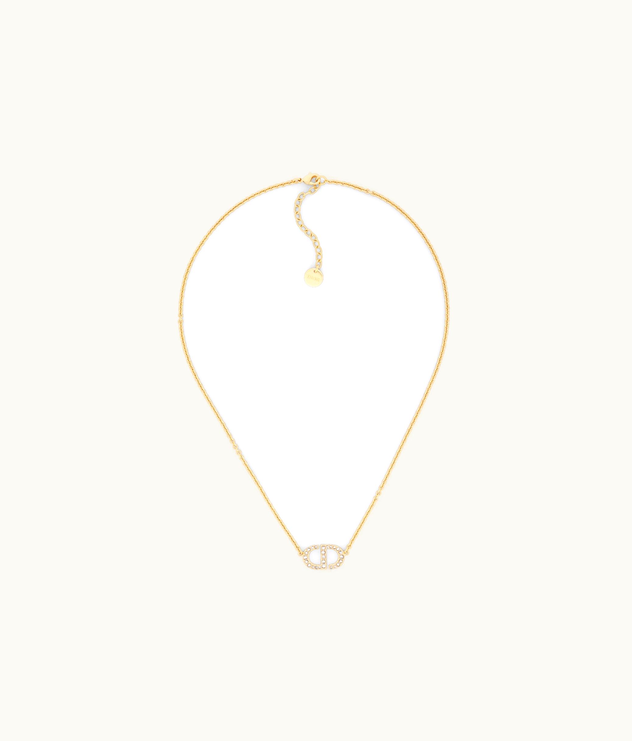 Dior Dior Petit CD Necklace - Gold-Finish Metal And Silver-Tone Crystals