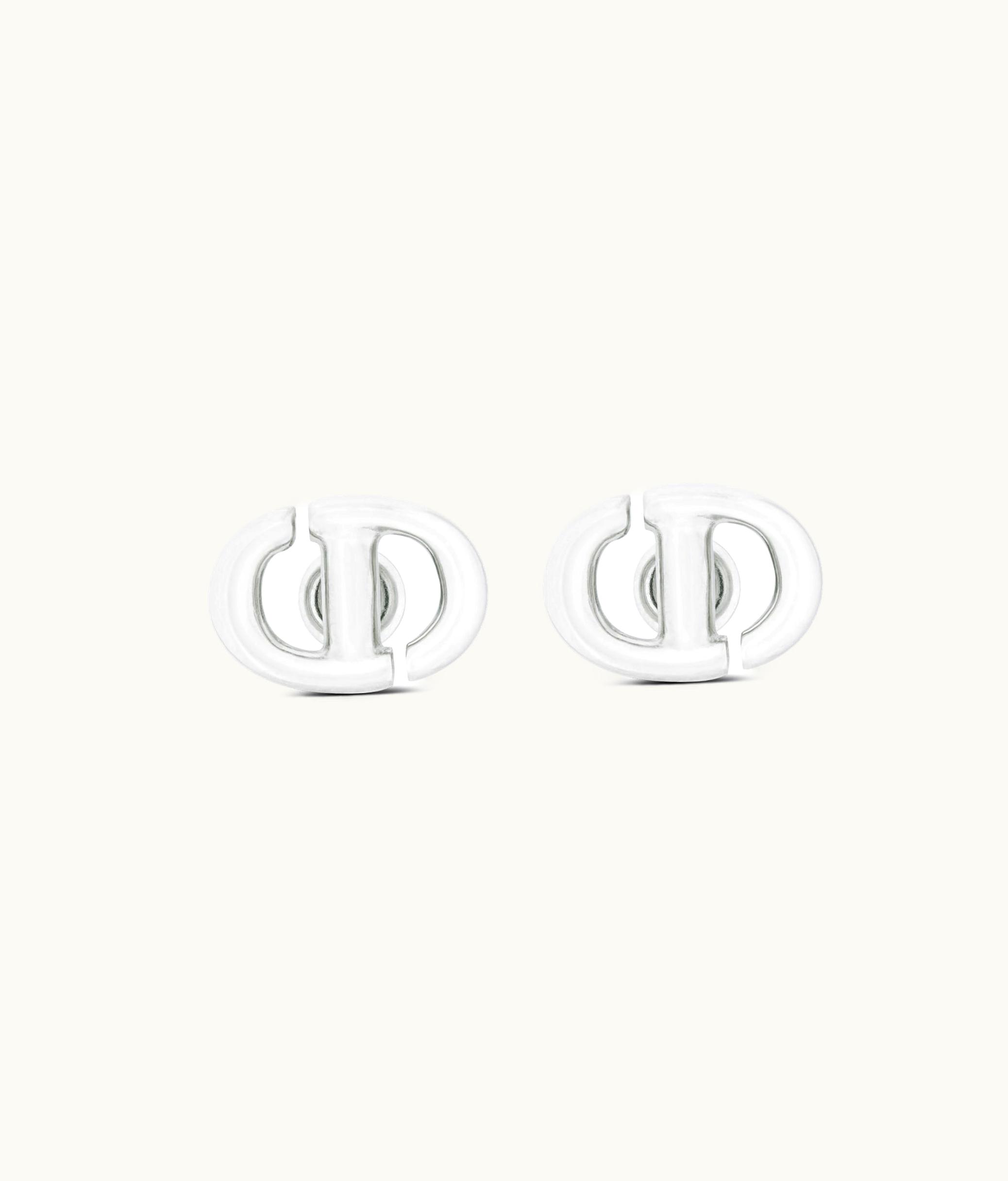 Dior Dior CD Navy Stud Earrings - Silver-Finish Metal