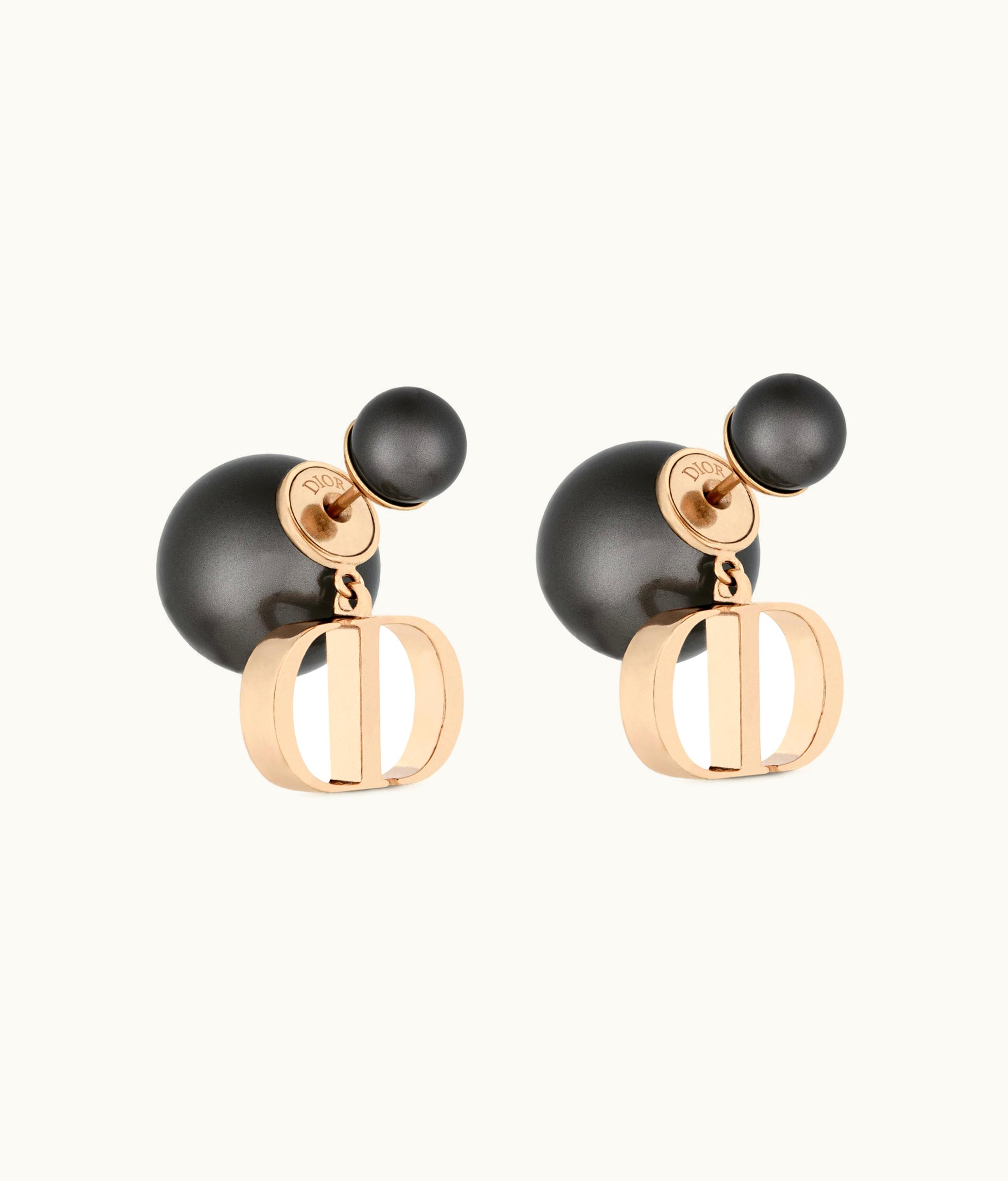 Dior Dior Tribales Earrings - Bronze-Finish Metal And Gray Resin Pearls